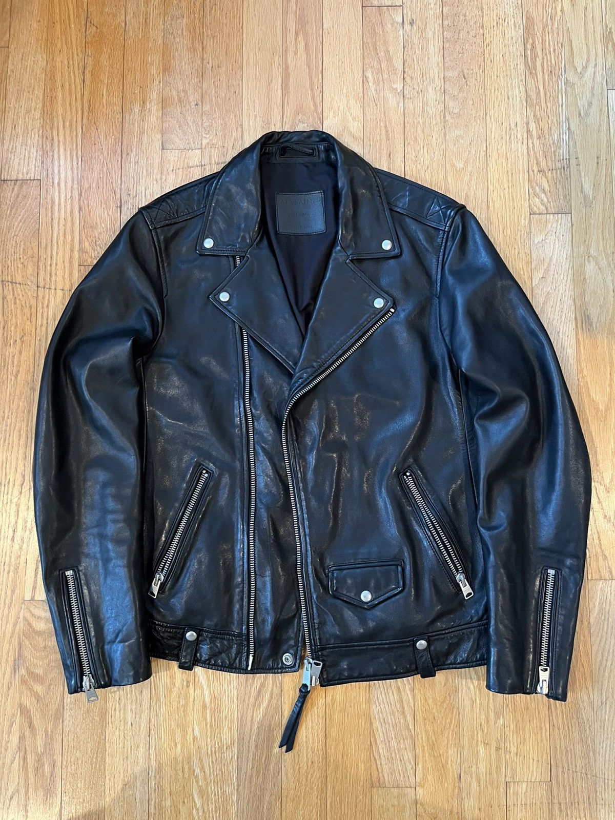 Allsaints Allsaints Milo Leather Biker Jacket Size US M / EU 48-50 / 2 - 2 Thumbnail
