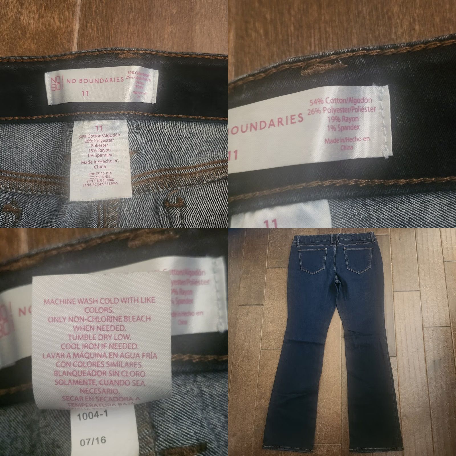 Vintage No Boundaries Bootcut Jeans Womens Size 11 Dark Wash Stretch Denim Pants Jeans Bootcut Womens Size 11 Blue Regular Tee? Size 32" / US 10 / IT 46 - 9 Thumbnail