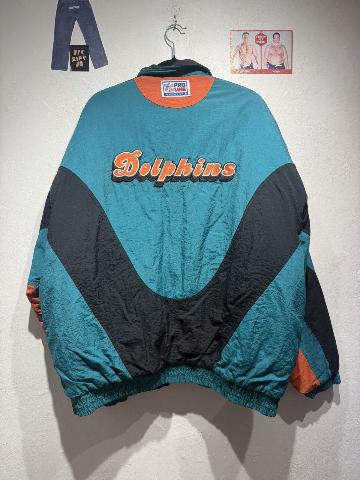 NFL Vintage Miami Dolphins Pro Line Jacket Size US XL / EU 56 / 4 - 2 Thumbnail