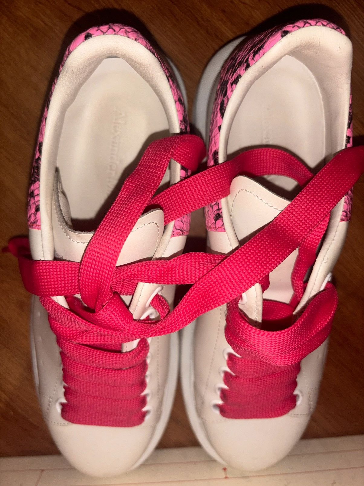 Alexander McQueen × Designer × McQ Alexander McQueen RARE Pink Snakeskin Alexander McQueen Sneakers Size US 7 / IT 37 - 8 Thumbnail