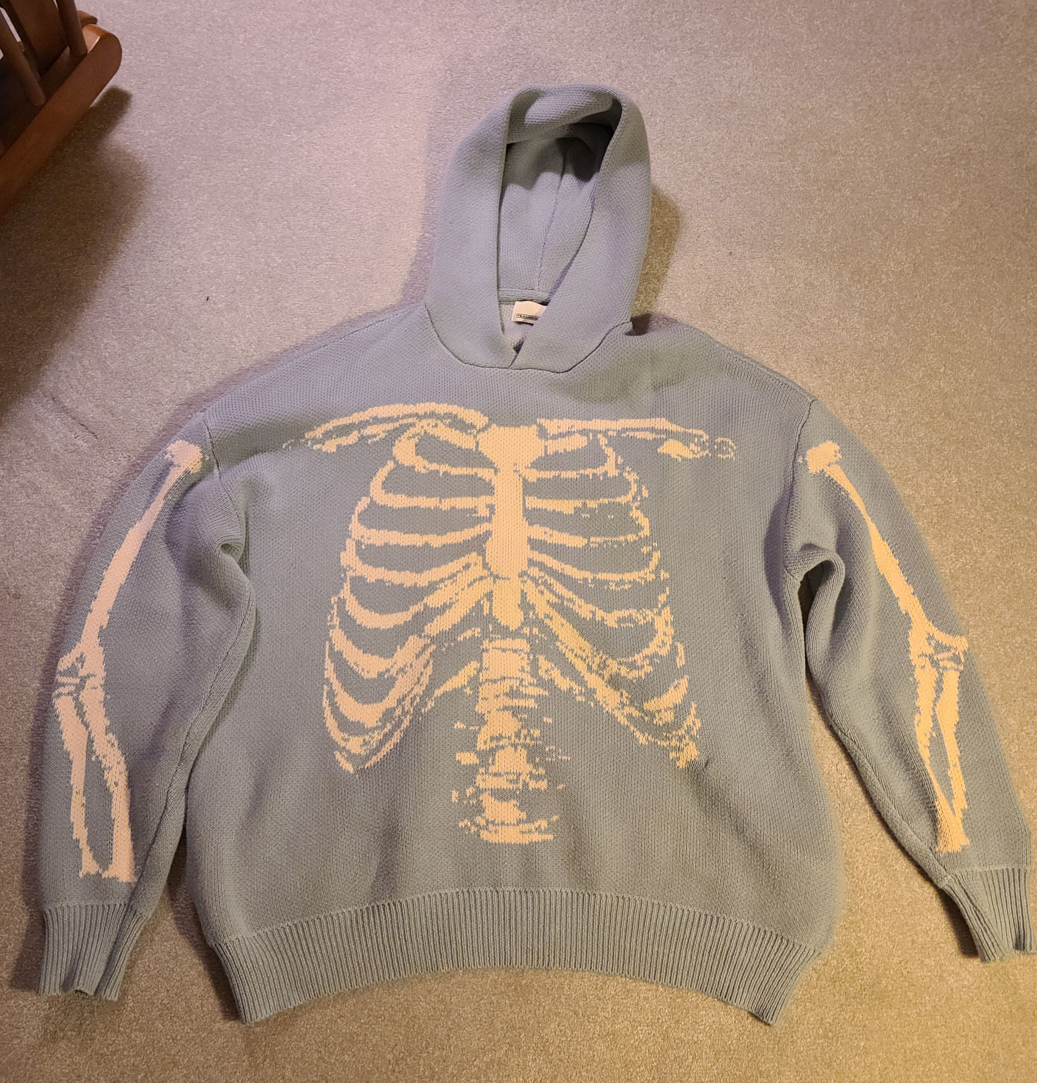 TeamSESH TeamSESH Oversized Knit Skeleton Hoodie (Fits like L) Size US M / EU 48-50 / 2 - 1 Thumbnail