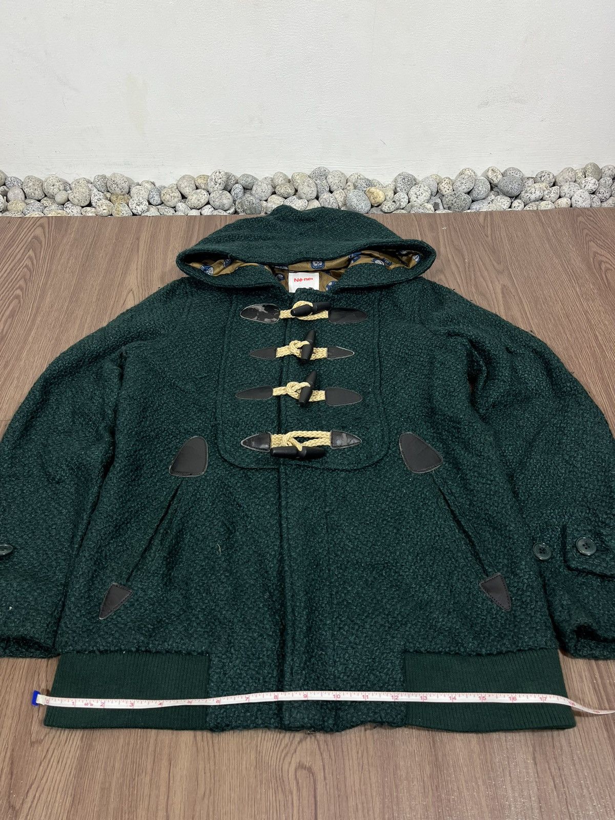 Issey Miyake × Ne-Net Ne-Net Green Wool Duffle Coat Size US L / EU 52-54 / 3 - 11 Thumbnail