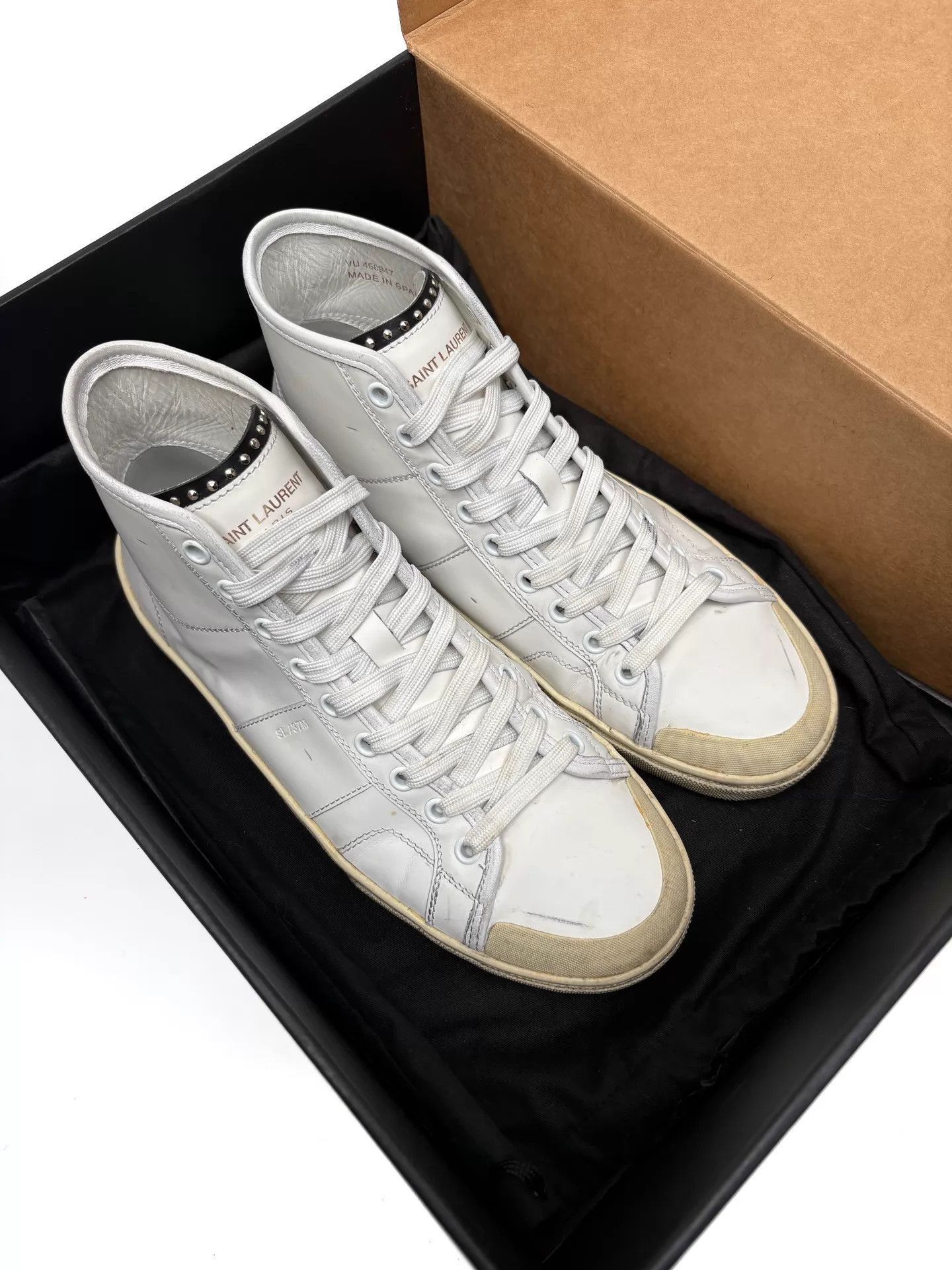 Saint Laurent Paris White High-Top Sneakers Size 7 Size US 7 / EU 40 - 1 Thumbnail