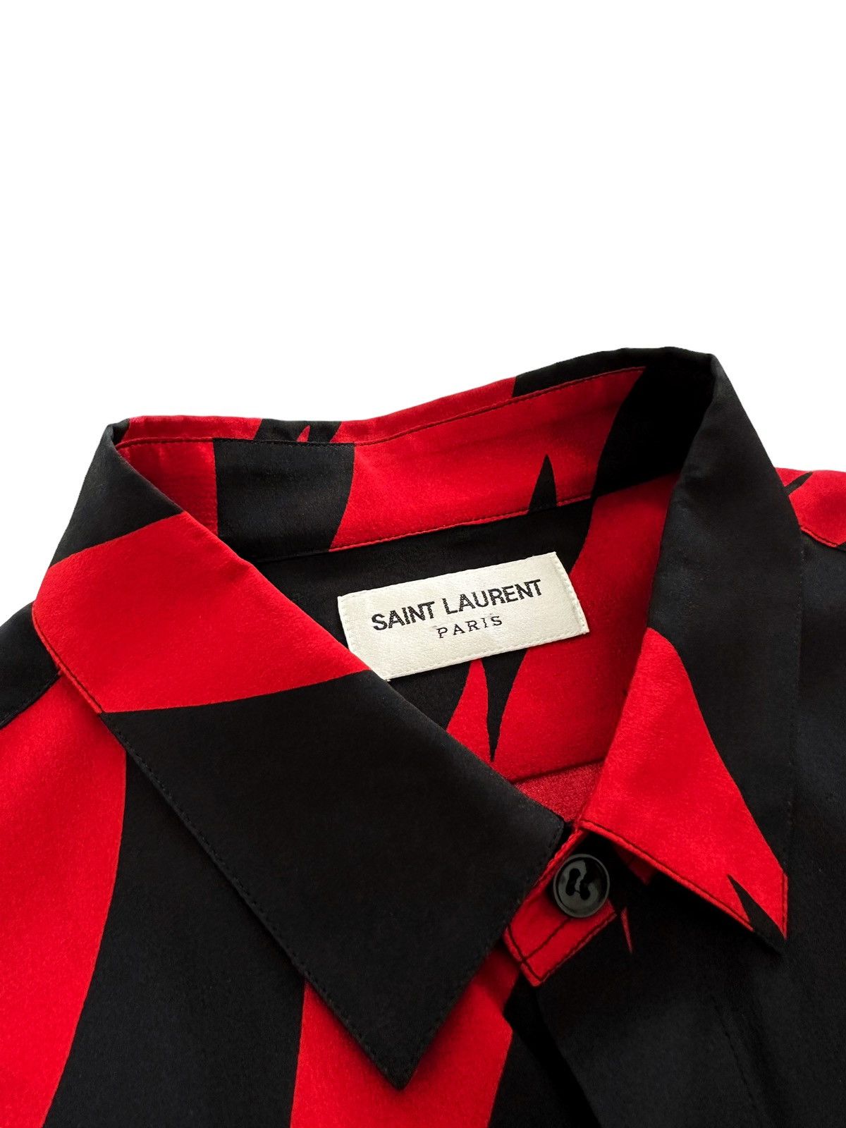 Saint Laurent Paris Sz41 2017 Red Flame Silk Shirt Size US L / EU 52-54 / 3 - 3 Thumbnail