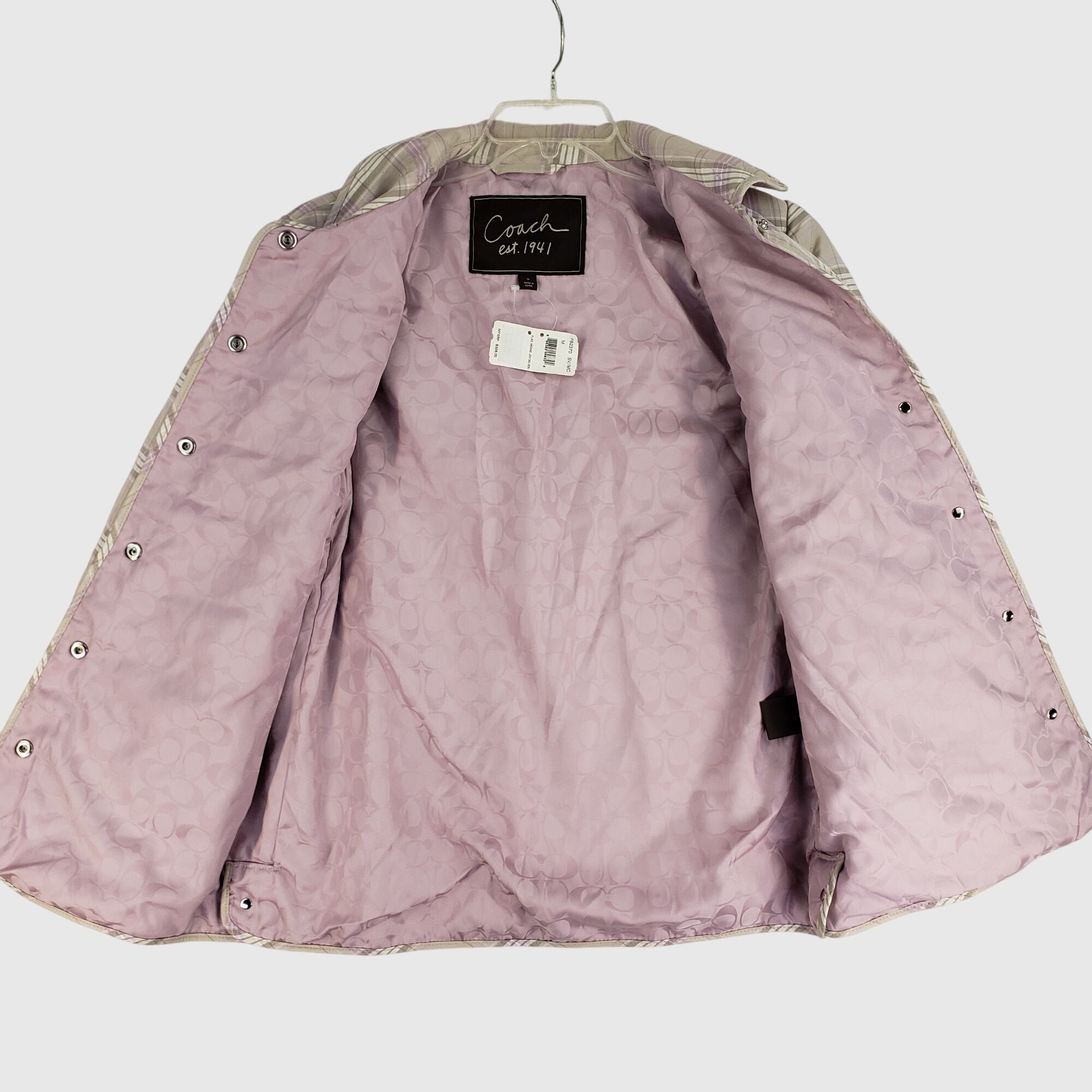Coach Coach Est. 1941 Purple Quilted Snap-Front Jacket With Collar Size M / US 6-8 / IT 42-44 - 3 Thumbnail