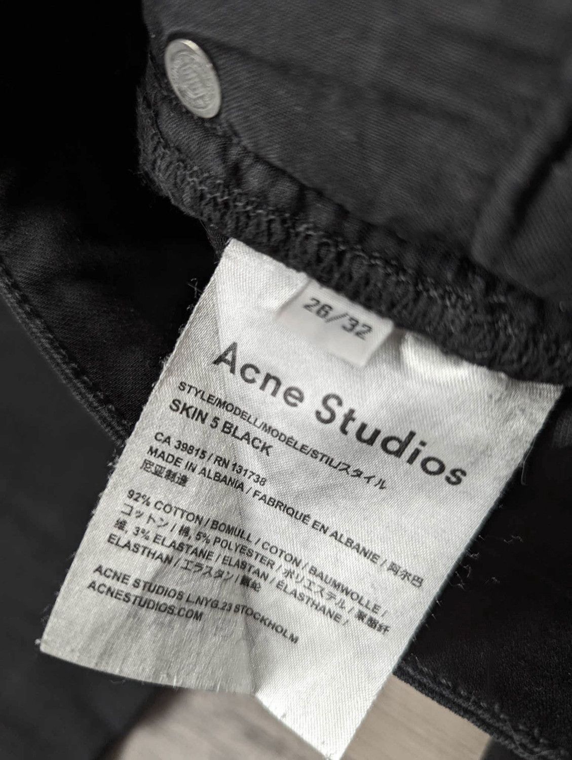 Acne Studios Acne Studios Skin 5 Black Skinny jeans 26 Size 26" / US 2 / IT 38 - 5 Thumbnail