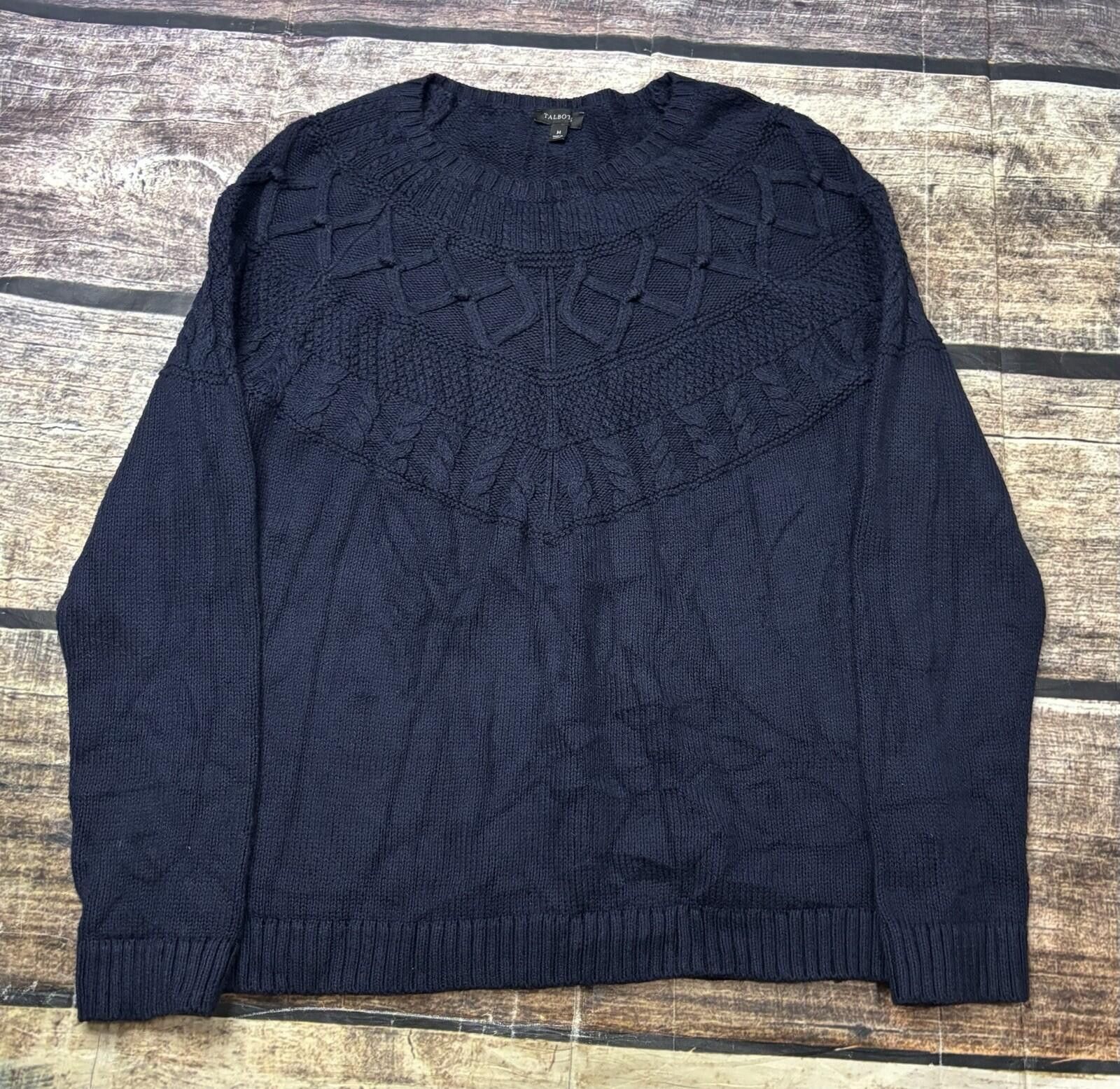 Other Talbots Sweater Womens M Cotton Silk Bobble Stitch Cable Size M / US 6-8 / IT 42-44 - 1 Thumbnail