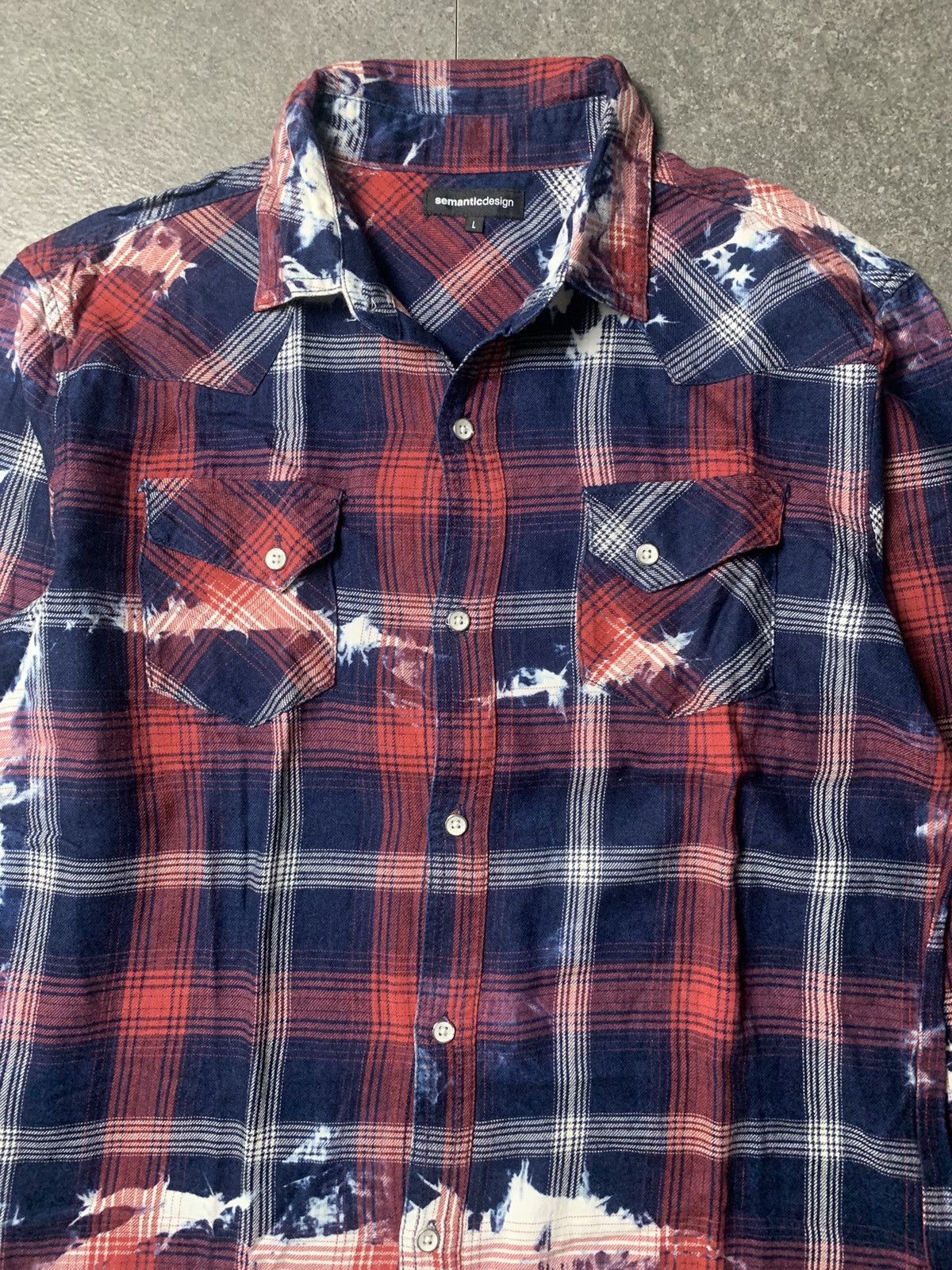 semanticdesign 2000s Semantic Design Bleached Plaid Shirt Size US M / EU 48-50 / 2 - 3 Thumbnail