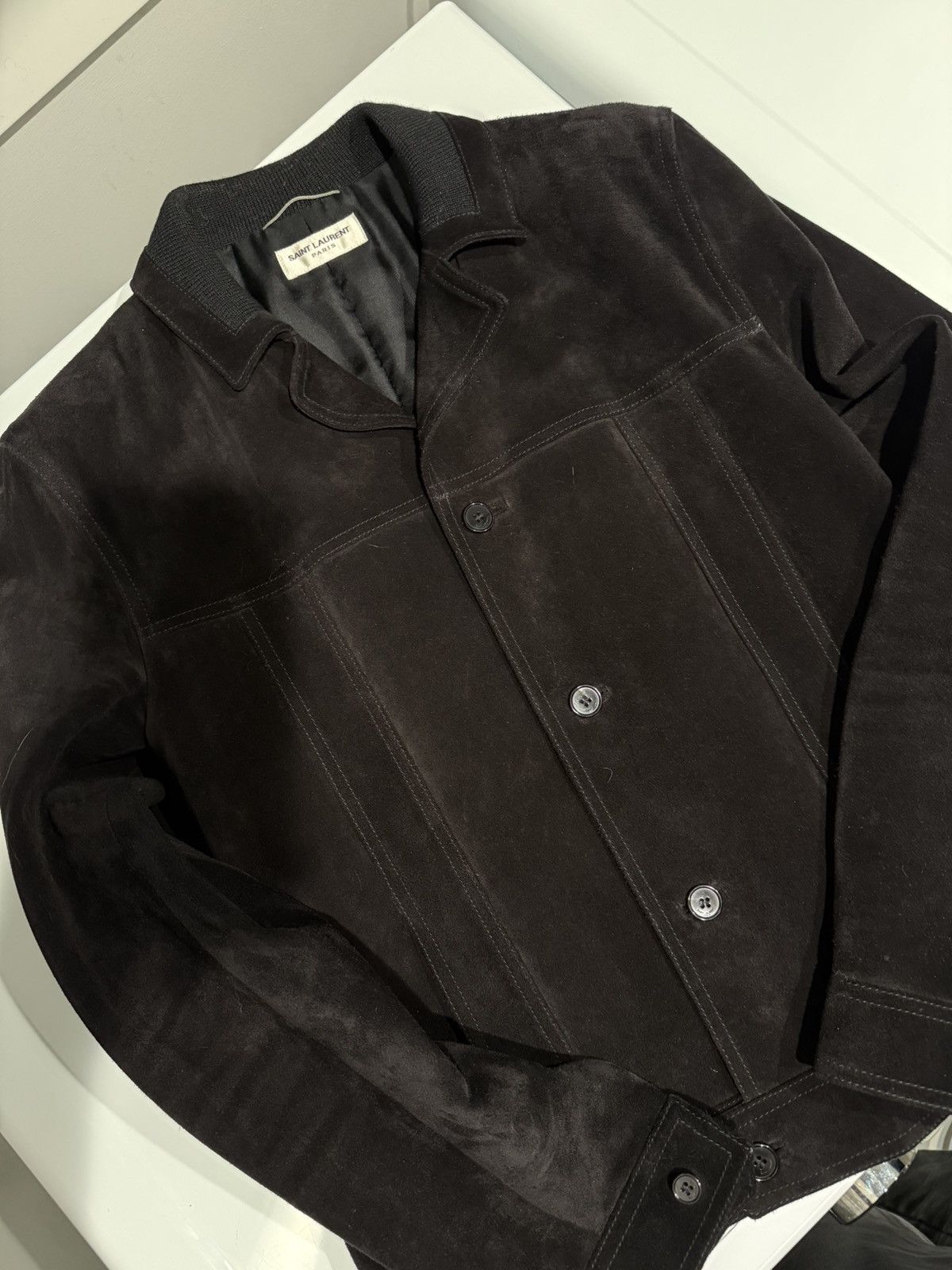Hedi Slimane × Saint Laurent Paris Saint Laurent Paris Hedi Slimane Black Suede Jacket Size US L / EU 52-54 / 3 - 4 Thumbnail