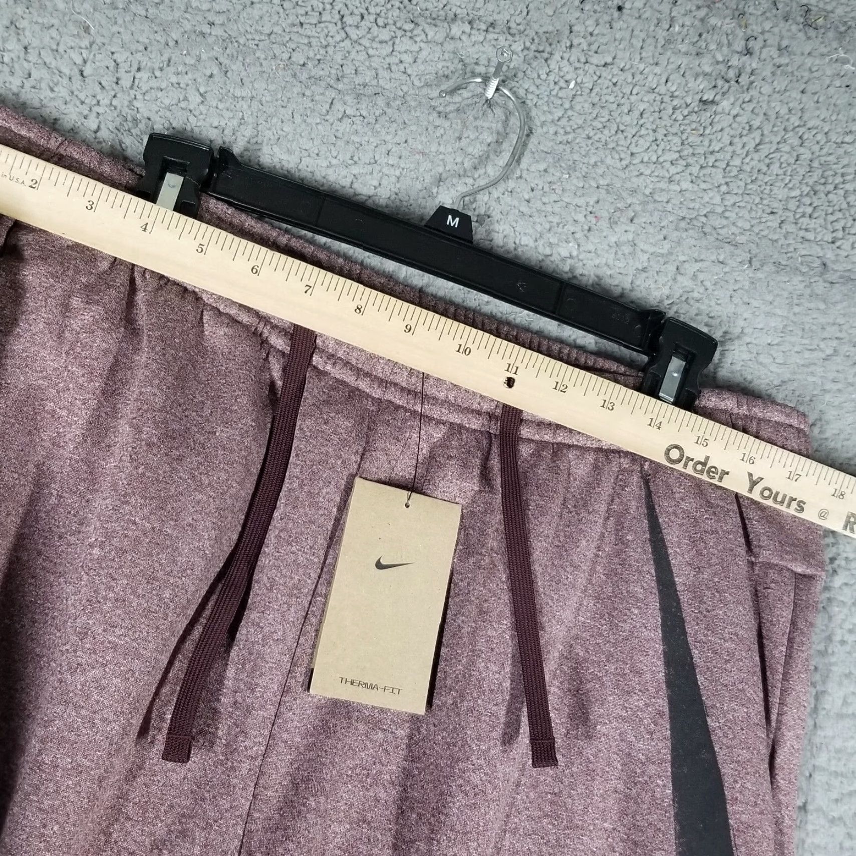 Nike Nike Therma-FIT Jogger Pants Large Mens Burgundy Black Fleece Tapered FZ1074-652 Size US 33 - 4 Thumbnail