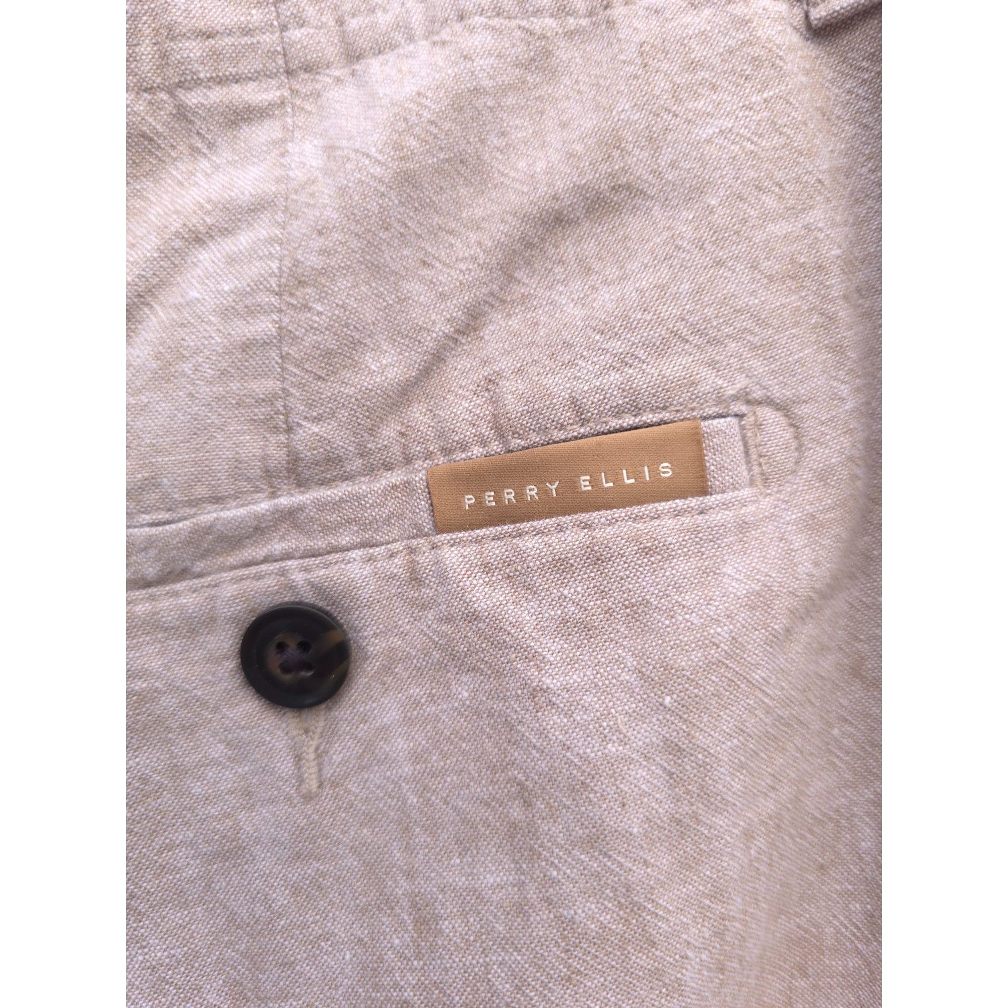 Perry Ellis Perry Ellis Linen Cotton Blend Mens Shorts Beige Size 32 Size US 32 / EU 48 - 7 Thumbnail