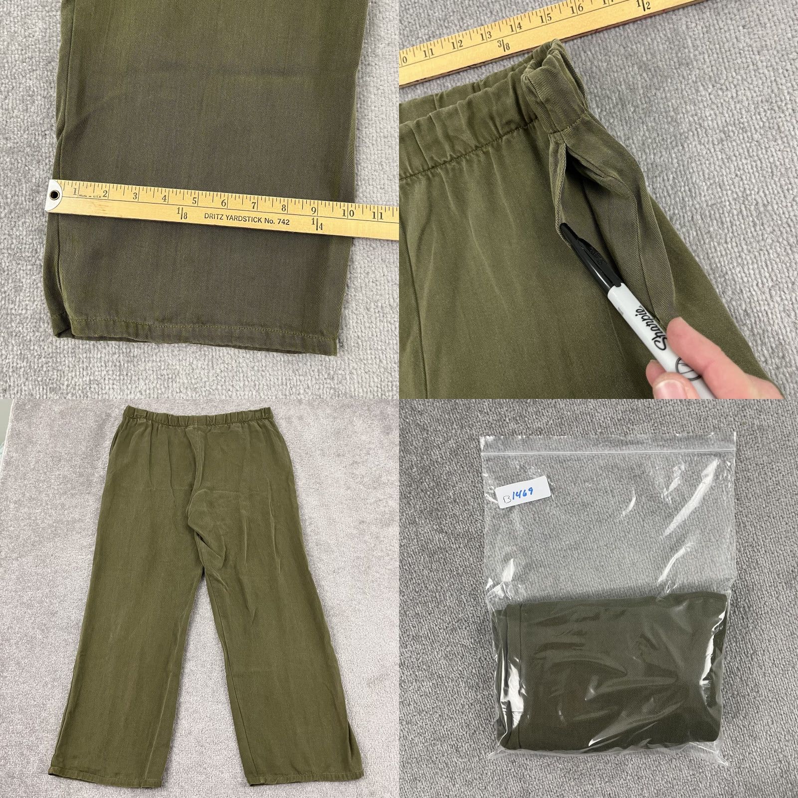 Vintage VINTAGE Bryn Walker Pants Womens Medium 29" Green Wide Leg High Rise Pull On Pockets Casual Summer Size 32" / US 10 / IT 46 - 8 Thumbnail