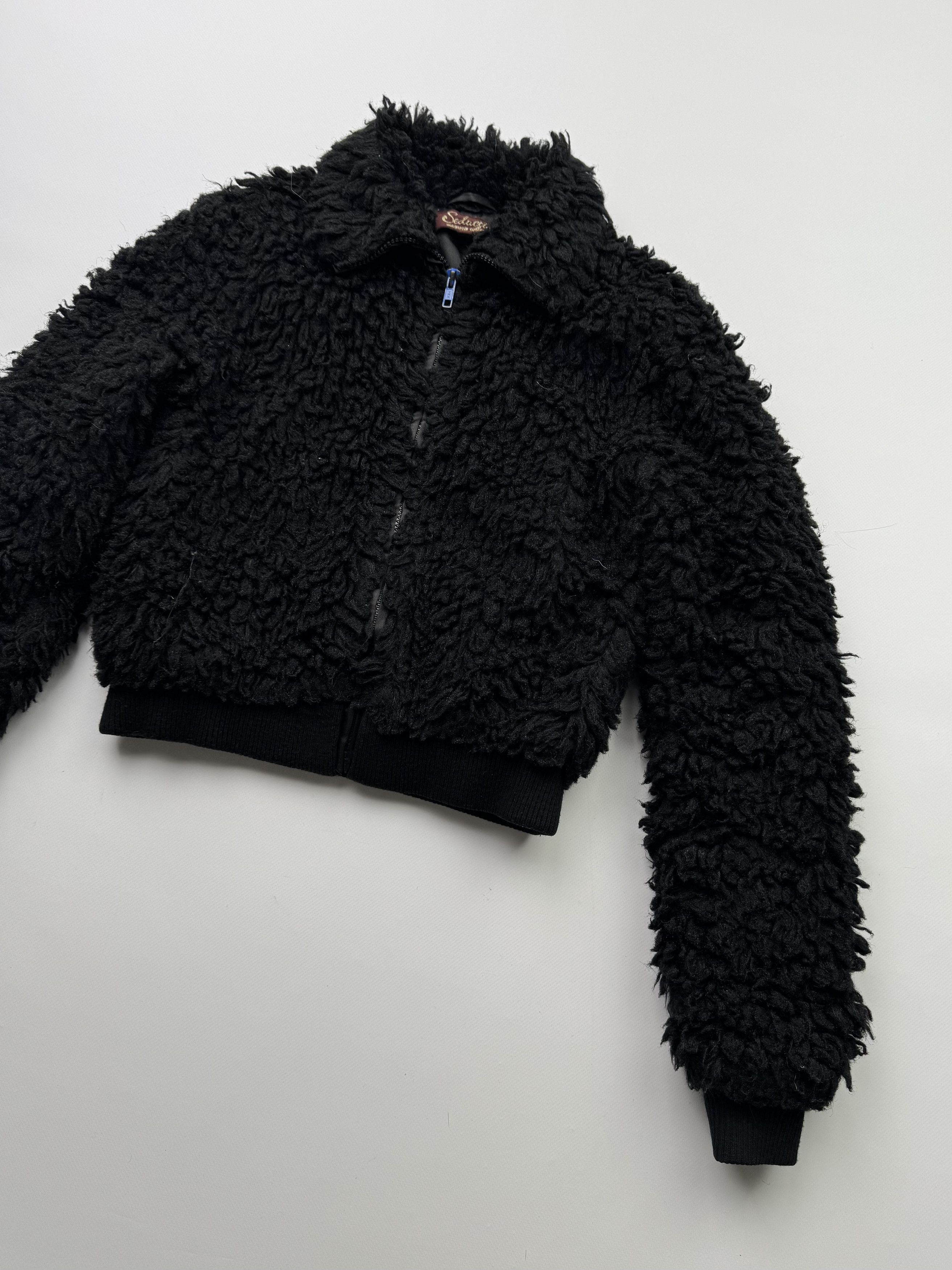 Japanese Brand Vintage Cropped Faux Sheepskin Jacket B444(V37)E2 Size XS / US 0-2 / IT 36-38 - 3 Thumbnail