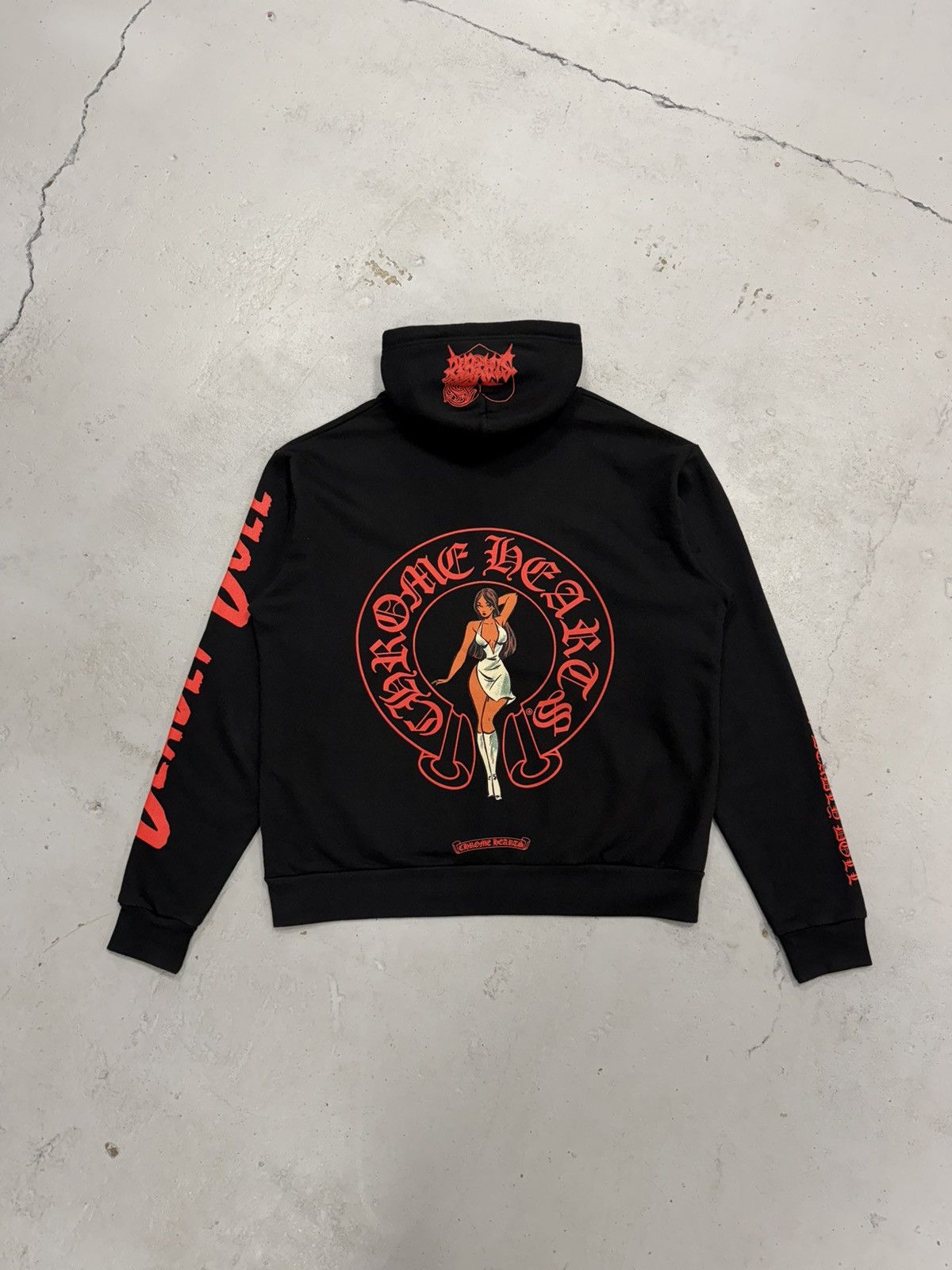 Chrome Hearts Chrome Hearts Jessie Jo Deadly Doll Horseshoe Hoodie Black S Size US S / EU 44-46 / 1 - 1 Thumbnail