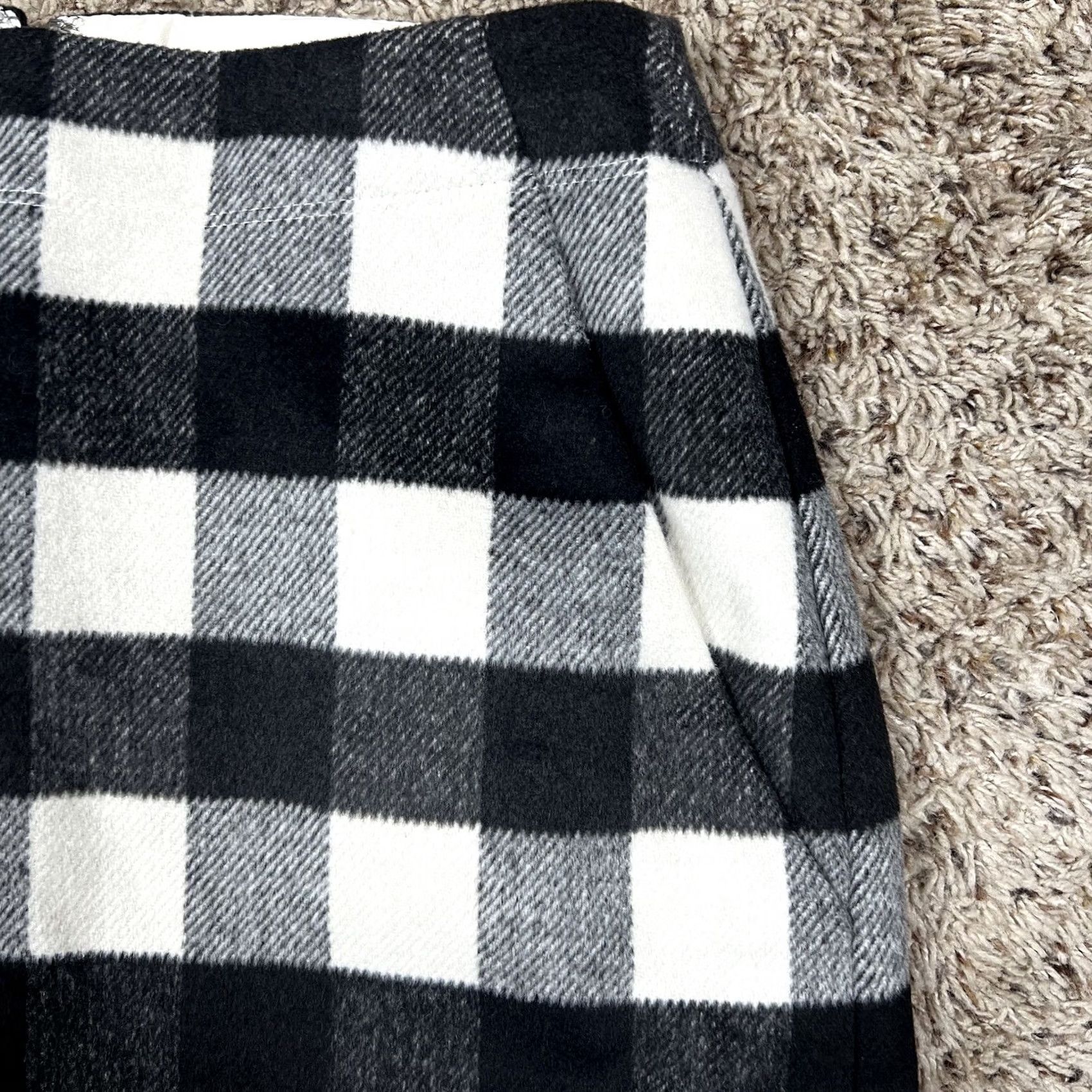Ann Taylor Ann Taylor Loft Skirt Womens 4 Black White Plaid Lined Slit Pockets A-Line Short Dress Formal Casual Workwear Professional Women Size 27" / US 4 / IT 40 - 4 Thumbnail