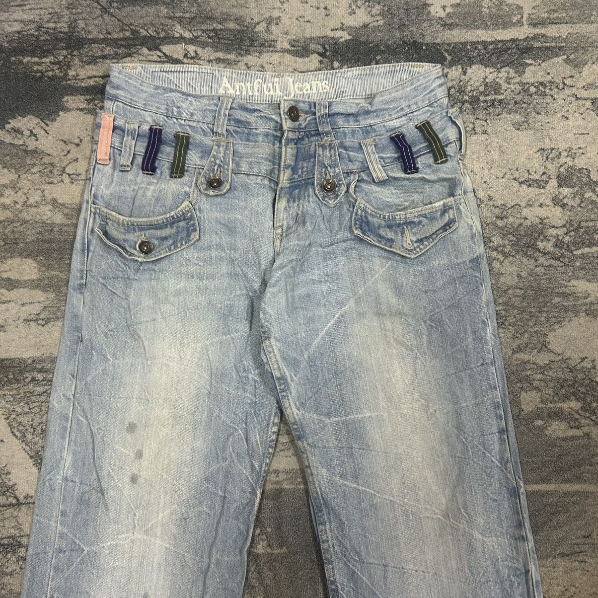 Japanese Brand Vintage Japanese Double Waist Lgiht Washed Denim Jeans Size US 33 - 2 Thumbnail