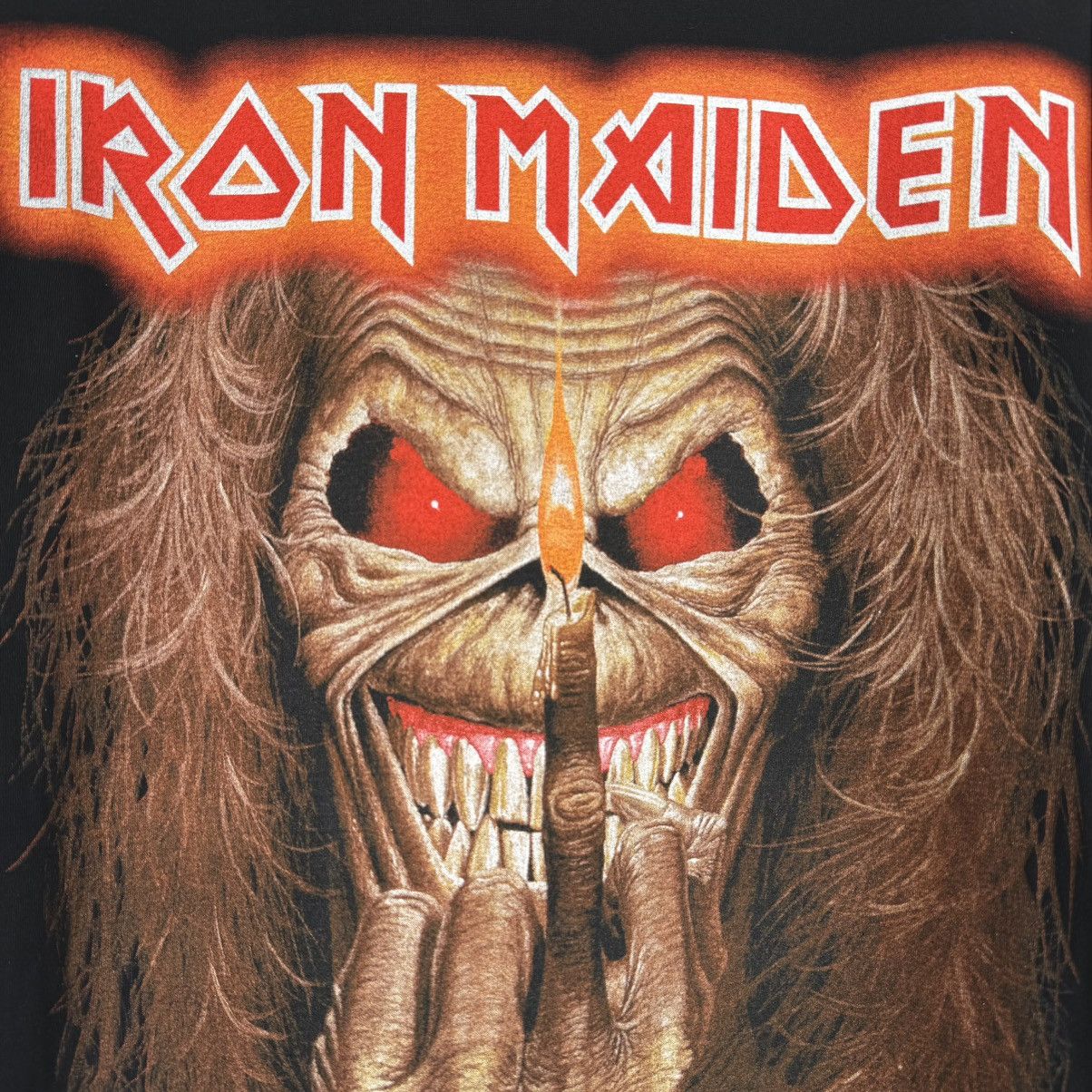 Band Tees Vintage 90s Iron Maiden Candle Finger Rare Euro T Shirt Size US L / EU 52-54 / 3 - 4 Thumbnail