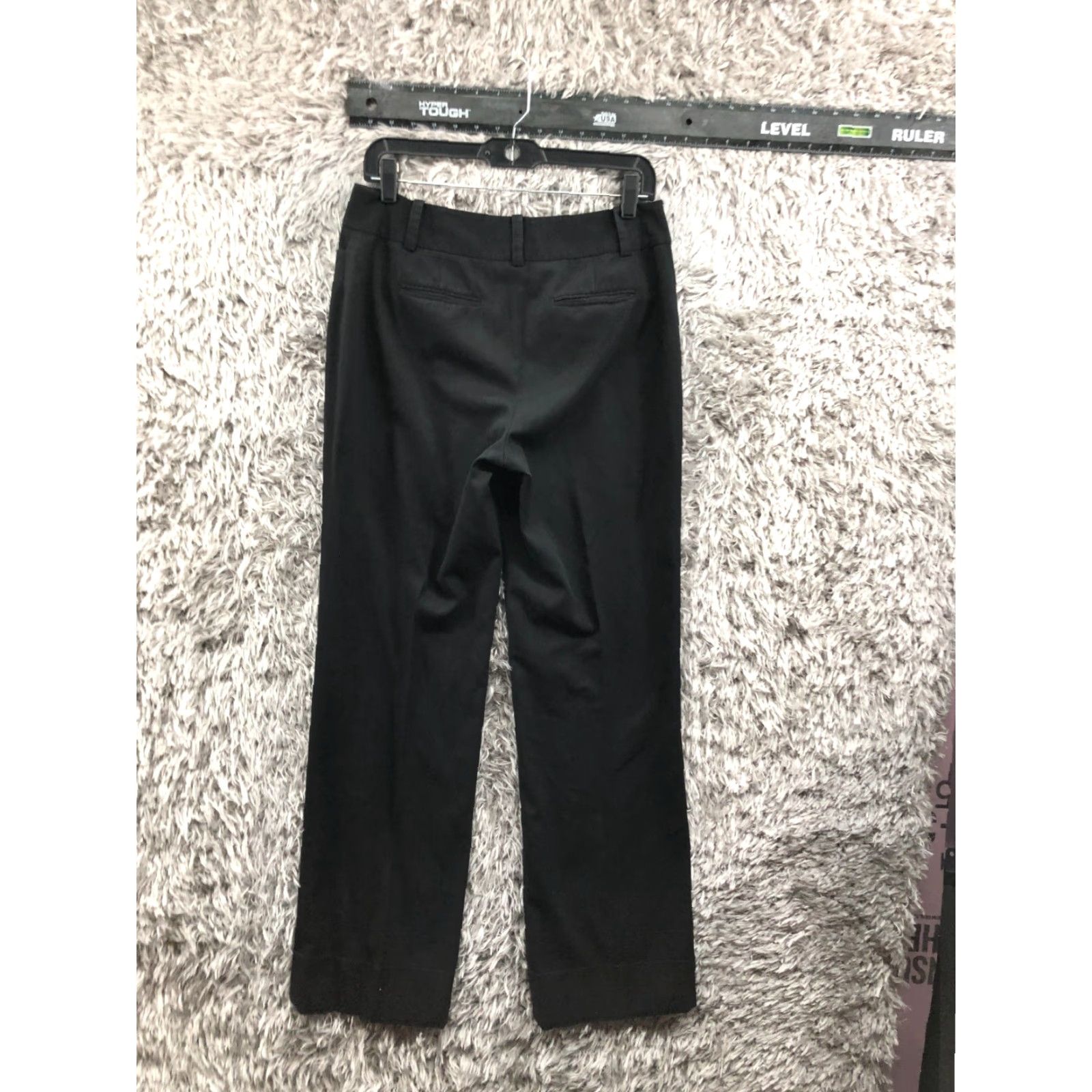 H&M Loft Black Slack Trouser Pants Womens Size 6 Mid Rise Knit Polyester Straight Front Casual Formal Size 28" / US 6 / IT 42 - 5 Thumbnail