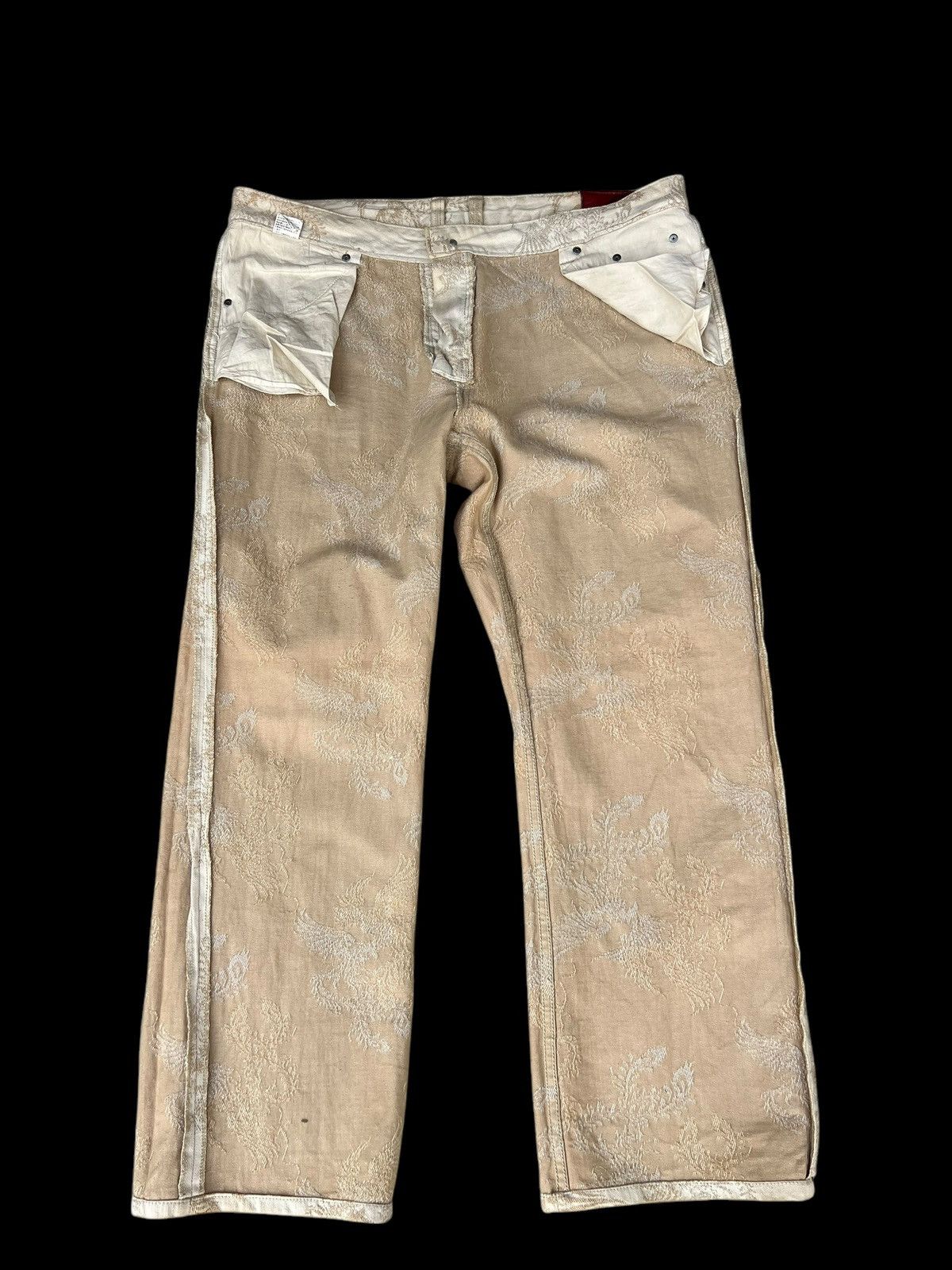 Vintage Dirty Mud Nishiki Oriental Brand Embroidery Denim Jeans Size US 38 / EU 54 - 20 Thumbnail