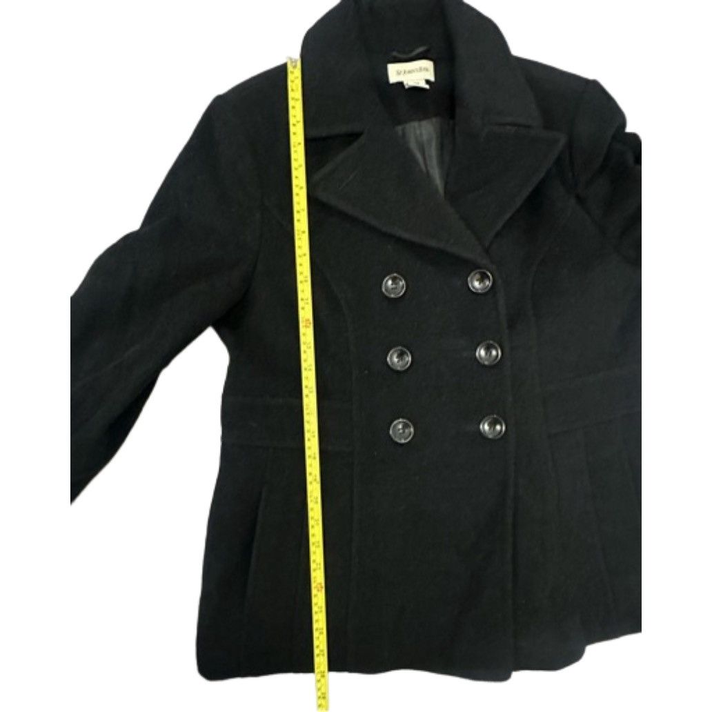 St. Johns Bay × Vintage Classic Black Double Breasted Wool Pea Coat Size L / US 10 / IT 46 - 4 Thumbnail