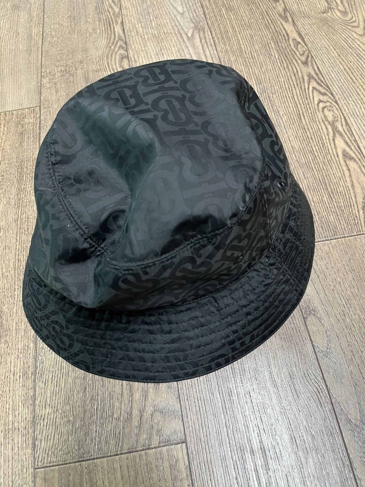 BURBERRY Black Jacquard Monogram Bucket Hat