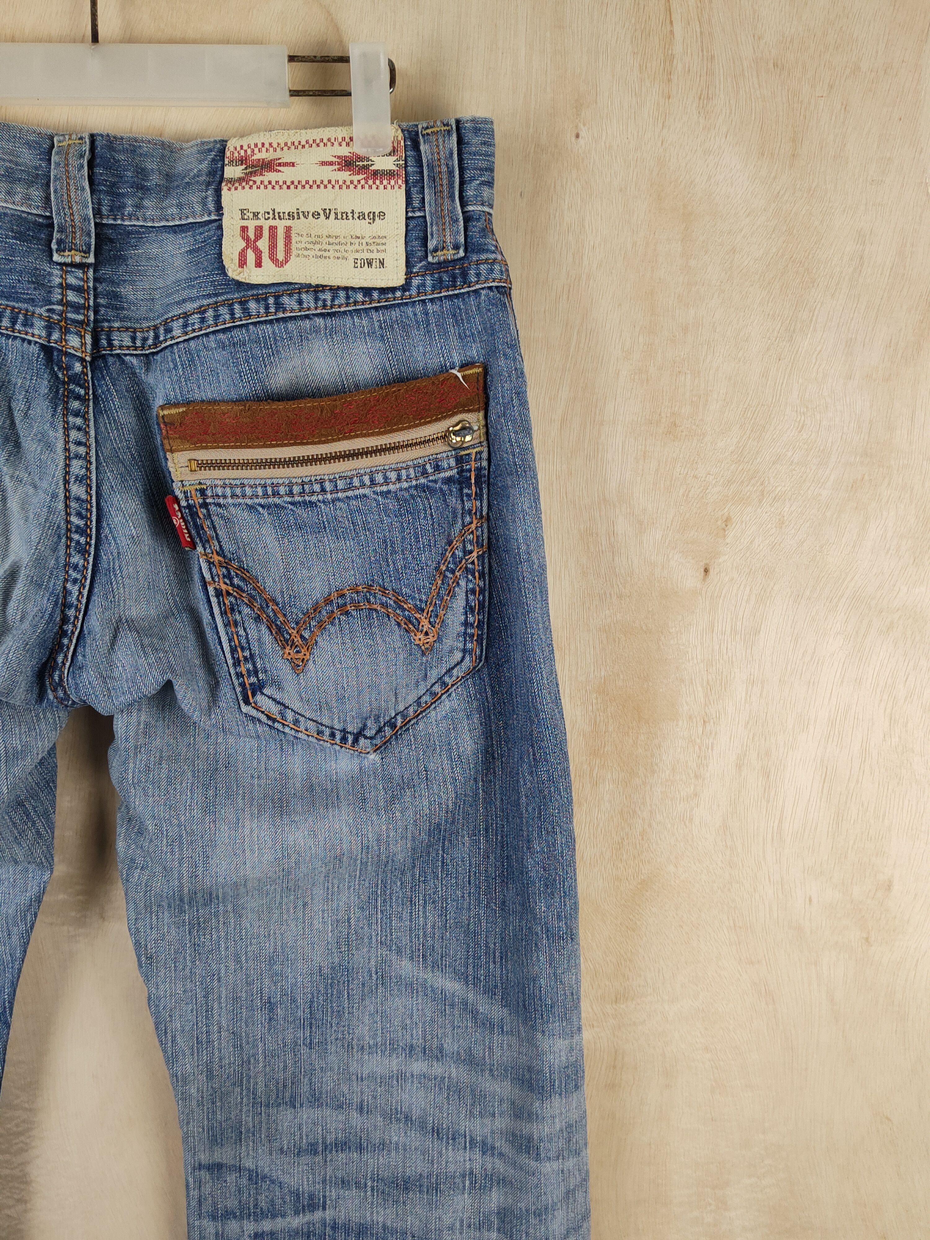 Edwin Edwin Blue vintage Distressed Ripped Jeans #S2477 Size US 32 / EU 48 - 12 Thumbnail