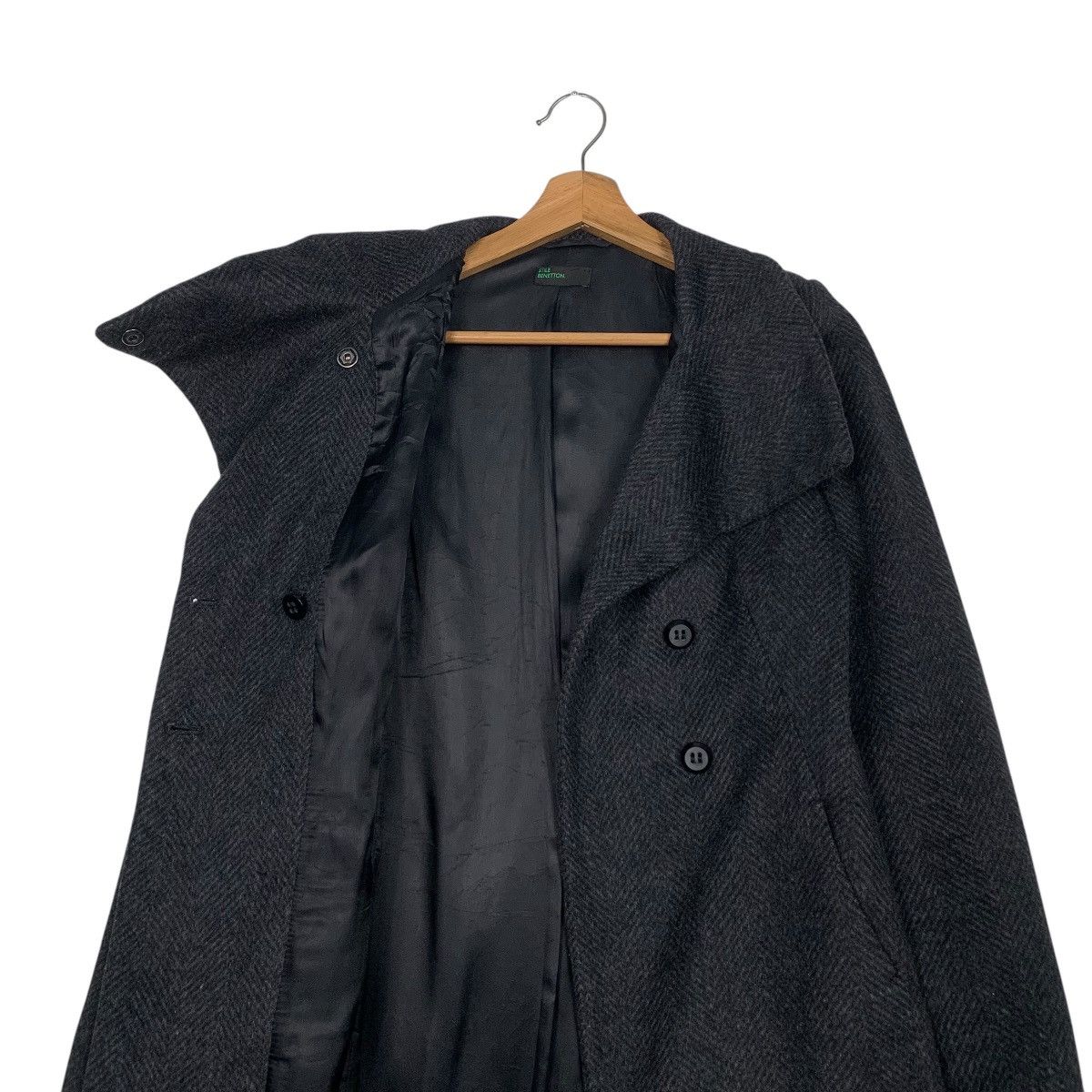 Benetton Benetton Double Breasted Herringbone Coat Size XS / US 0-2 / IT 36-38 - 10 Thumbnail