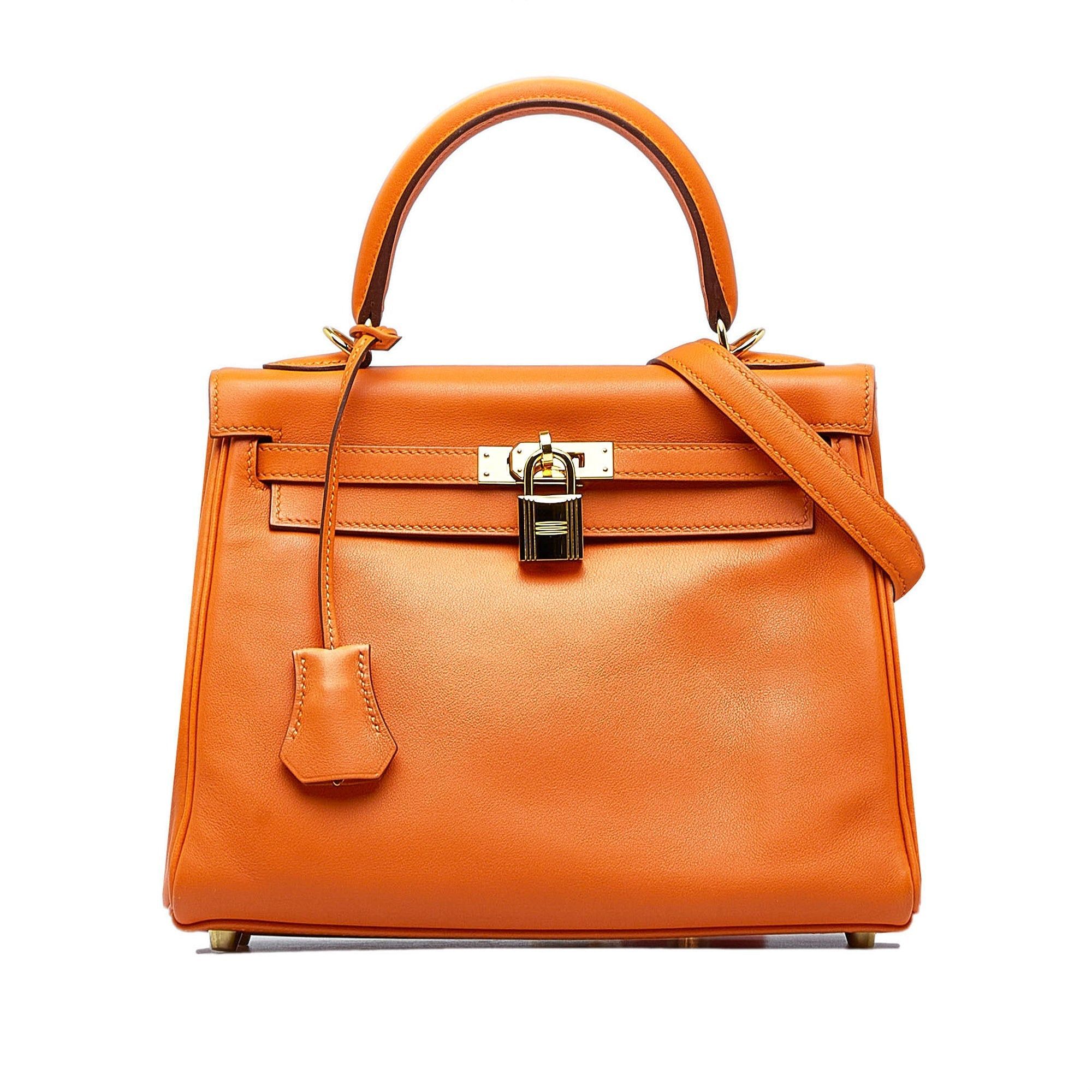 image of Hermes Hermes Handbags Kelly 25 in Orange, Women's
