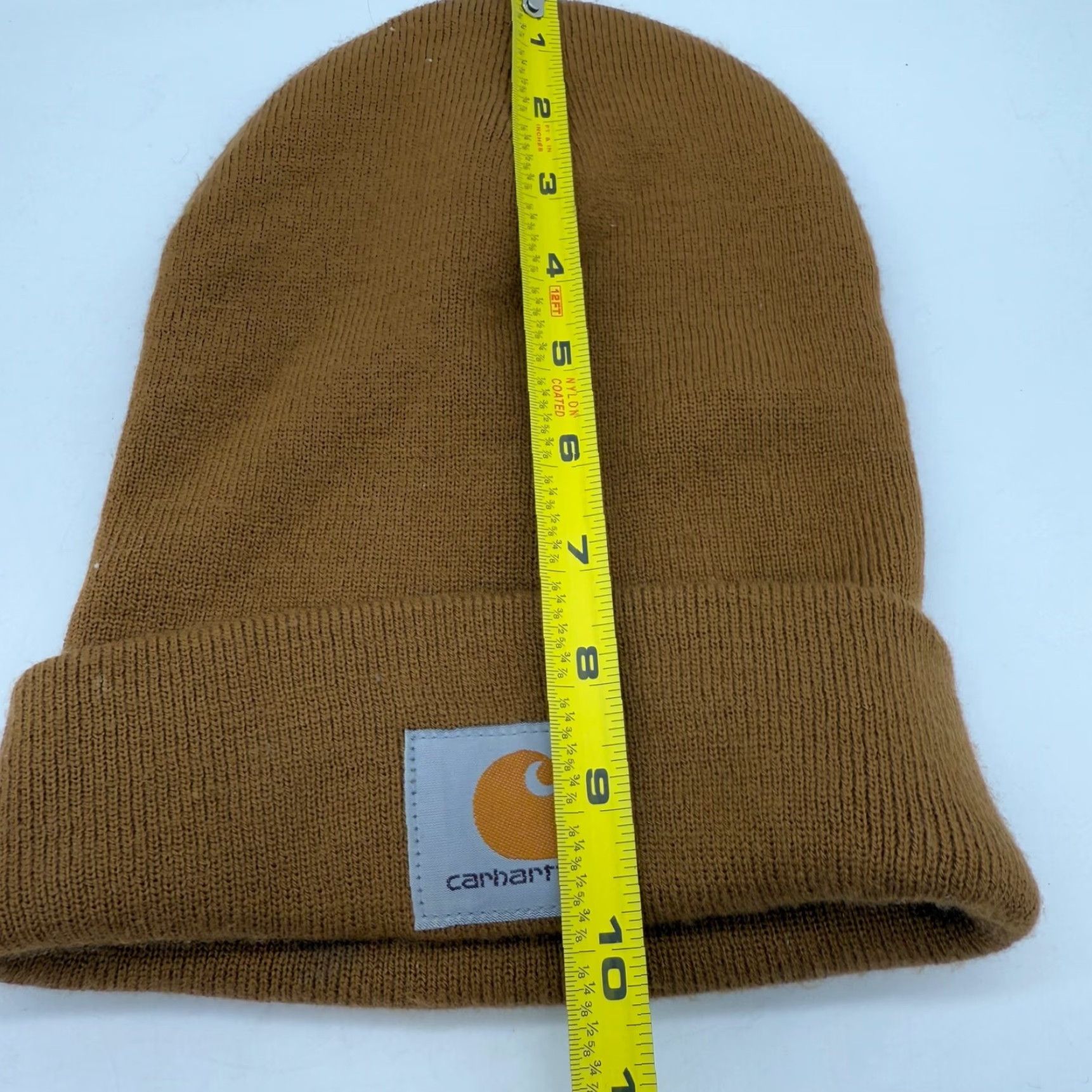 Carhartt Carhartt Mens Beanie Hat Tan Acrylic Knit One Size Cap Logo Fold Over Size ONE SIZE - 3 Thumbnail