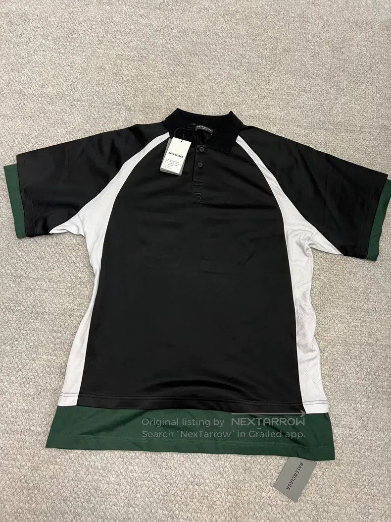 Balenciaga Embroidered 3B false two-piece layered polo shi