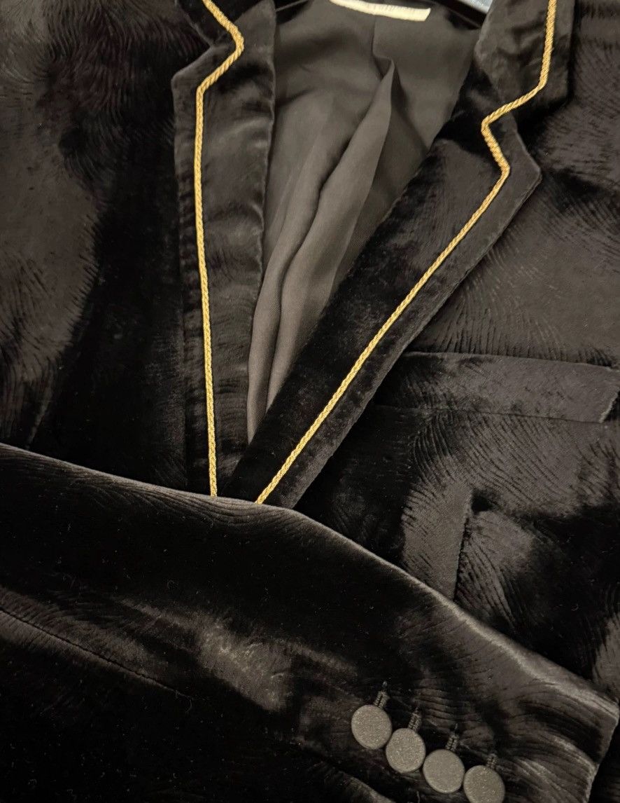 Saint Laurent Paris × Yves Saint Laurent Saint Laurent YSL black velvet gold border sui2412-Nextarrow Size 52R - 6 Thumbnail