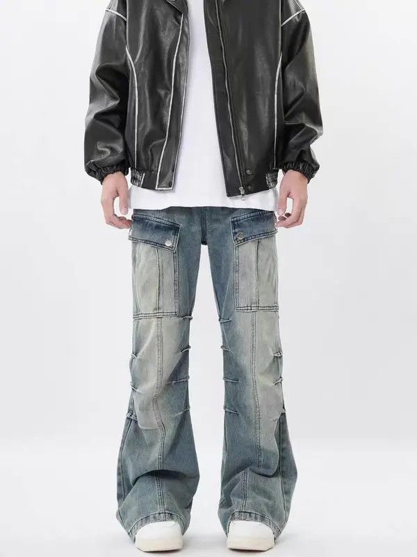 VIBE Retro Heavy Duty Washed Multi-Pocket Cargo Jeans Size US 32 / EU 48 - 7 Thumbnail