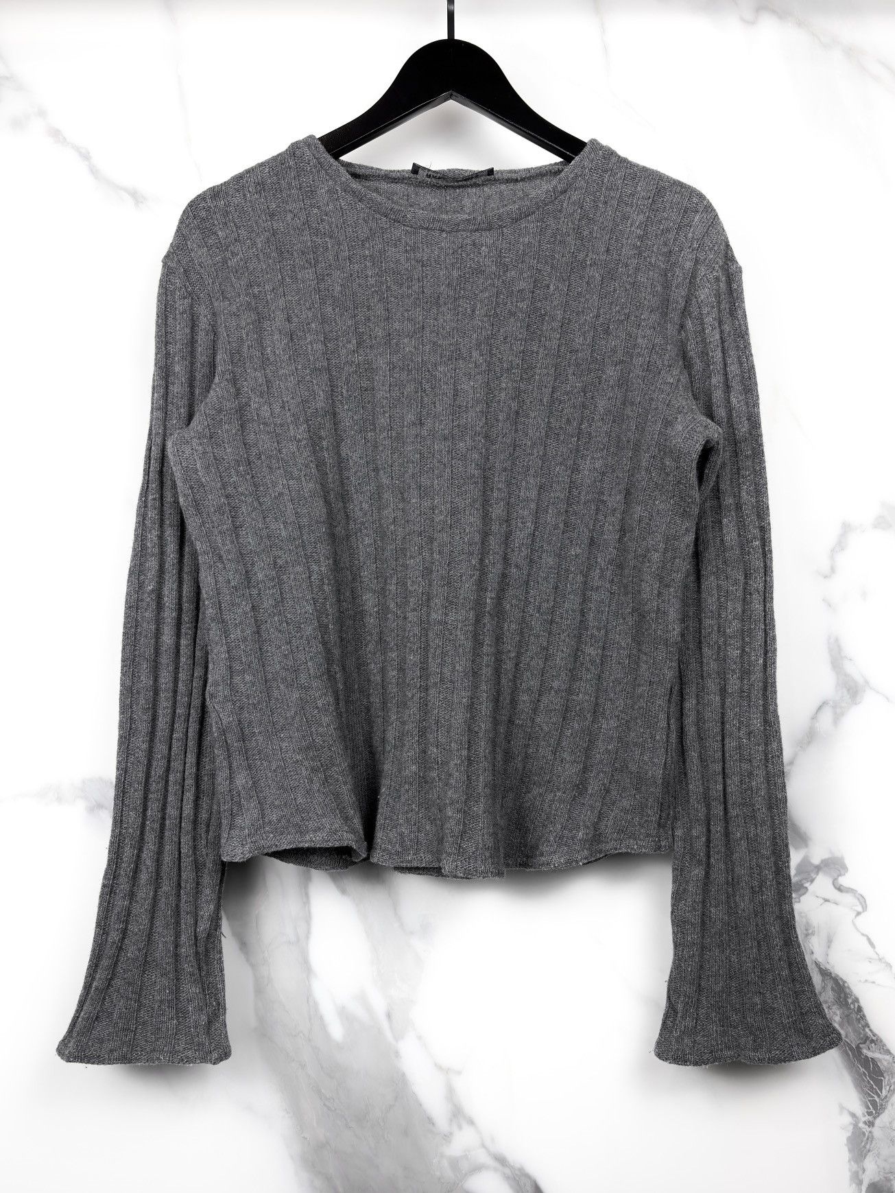 Raf Simons AW00 Raf Simons Confusion Flared Cuff Wool Knit Sweater Gray Size US M / EU 48-50 / 2 - 1 Thumbnail
