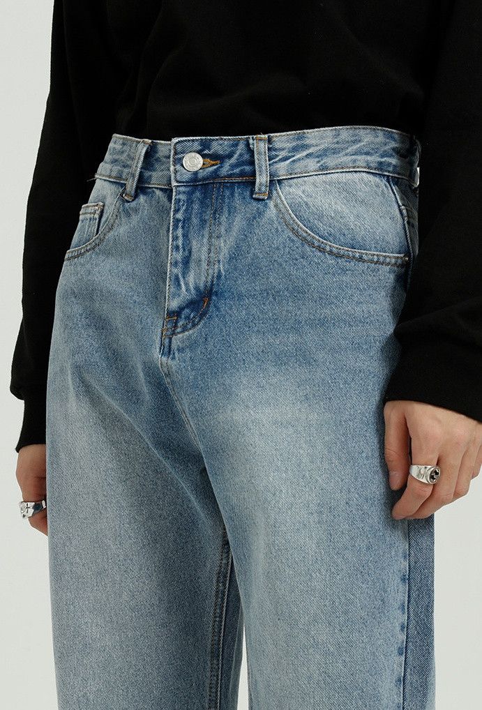 Designer × Japanese Brand Men's trendy loose simple washed jeans Size US 32 / EU 48 - 6 Thumbnail