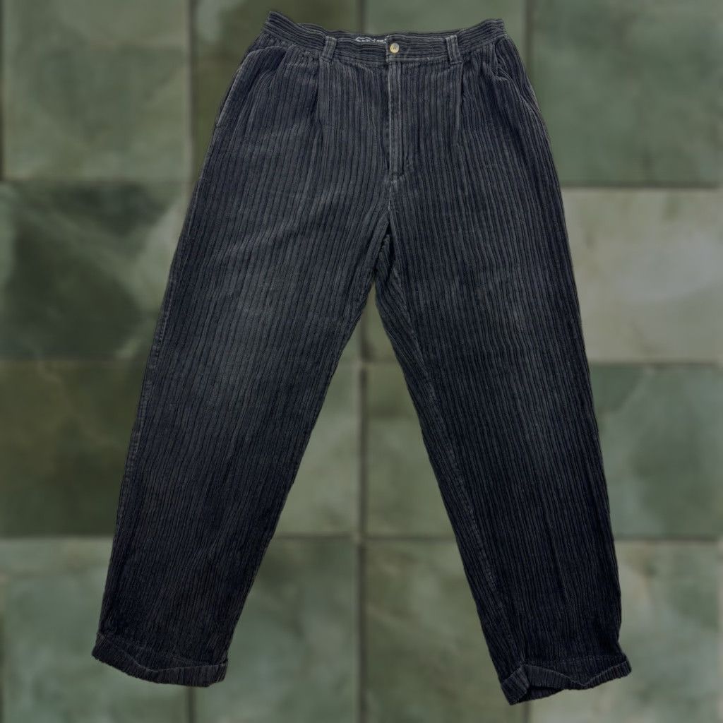 Vintage VINTAGE On The Brink Wide Leg Corduroy Pants Adult 36x32 Black Hipster Y2K Mens Size US 36 / EU 52 - 1 Thumbnail