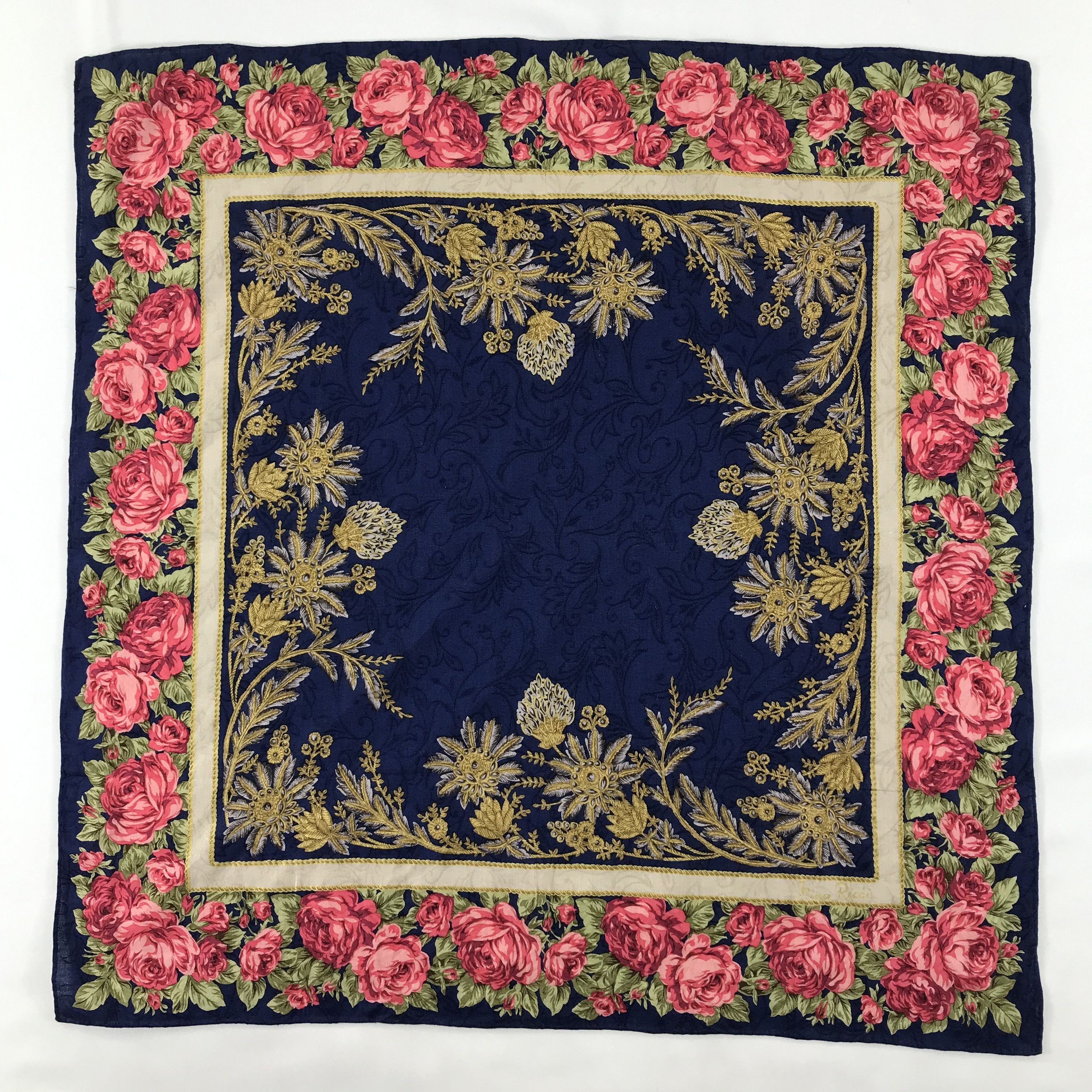 Vintage Vintage Flower Bandana/ Handkerchief / Neckerchief Size ONE SIZE - 3 Thumbnail