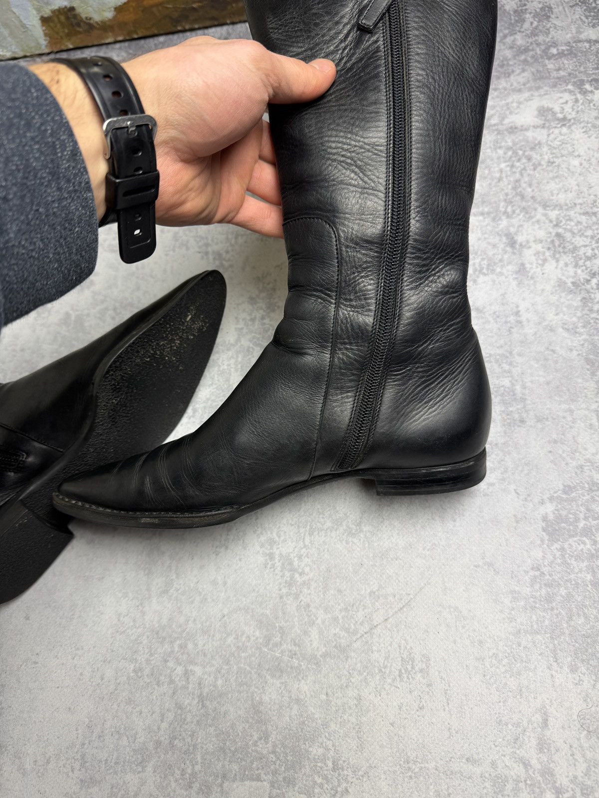 Gucci Gucci By Tom Ford Rare Vintage Moto Racing Y2K Leather Boots Size US 6.5 / IT 36.5 - 16 Thumbnail