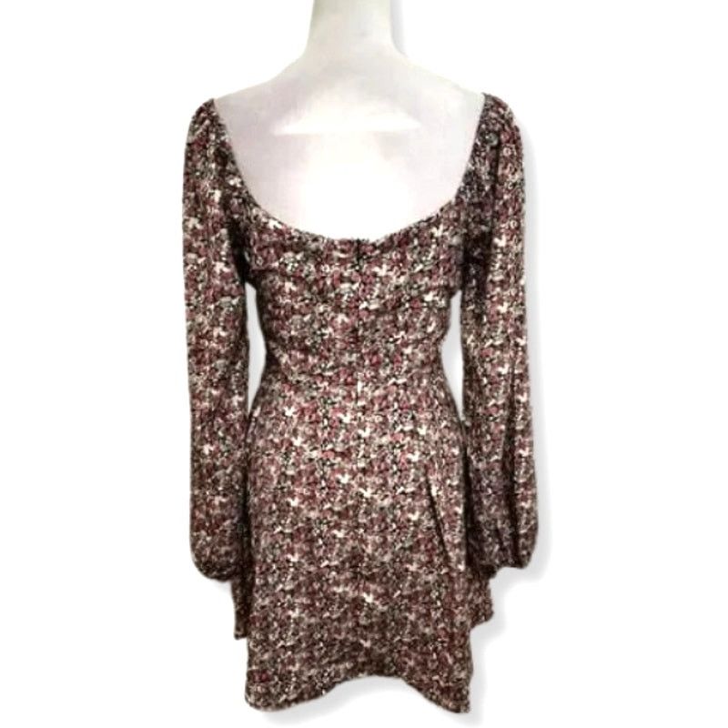 Other Lush Mini Dress Floral Pattern Long Puff Sleeve Multi M NWOT Size M / US 6-8 / IT 42-44 - 5 Thumbnail