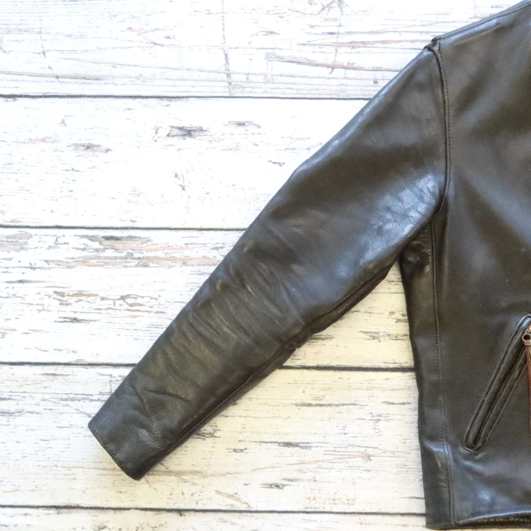 Vintage VINTAGE Vanson Cafe Racer Leather Jacket Mens Jacket 40 Black Motorcycle Jacket Size US XXS / EU 40 - 4 Thumbnail