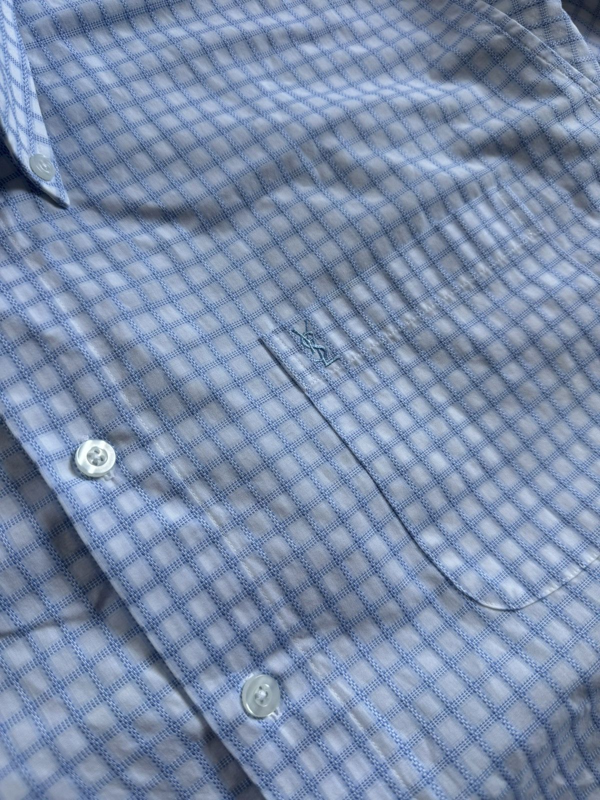 Yves Saint Laurent Yves Saint Laurent YSL L/size Chekered shirt button up polo Size US L / EU 52-54 / 3 - 4 Thumbnail
