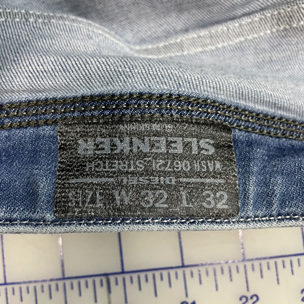 Diesel Diesel Sleenker Slim Skinny Jeans Light Wash Distressed Size US 29 - 10 Thumbnail