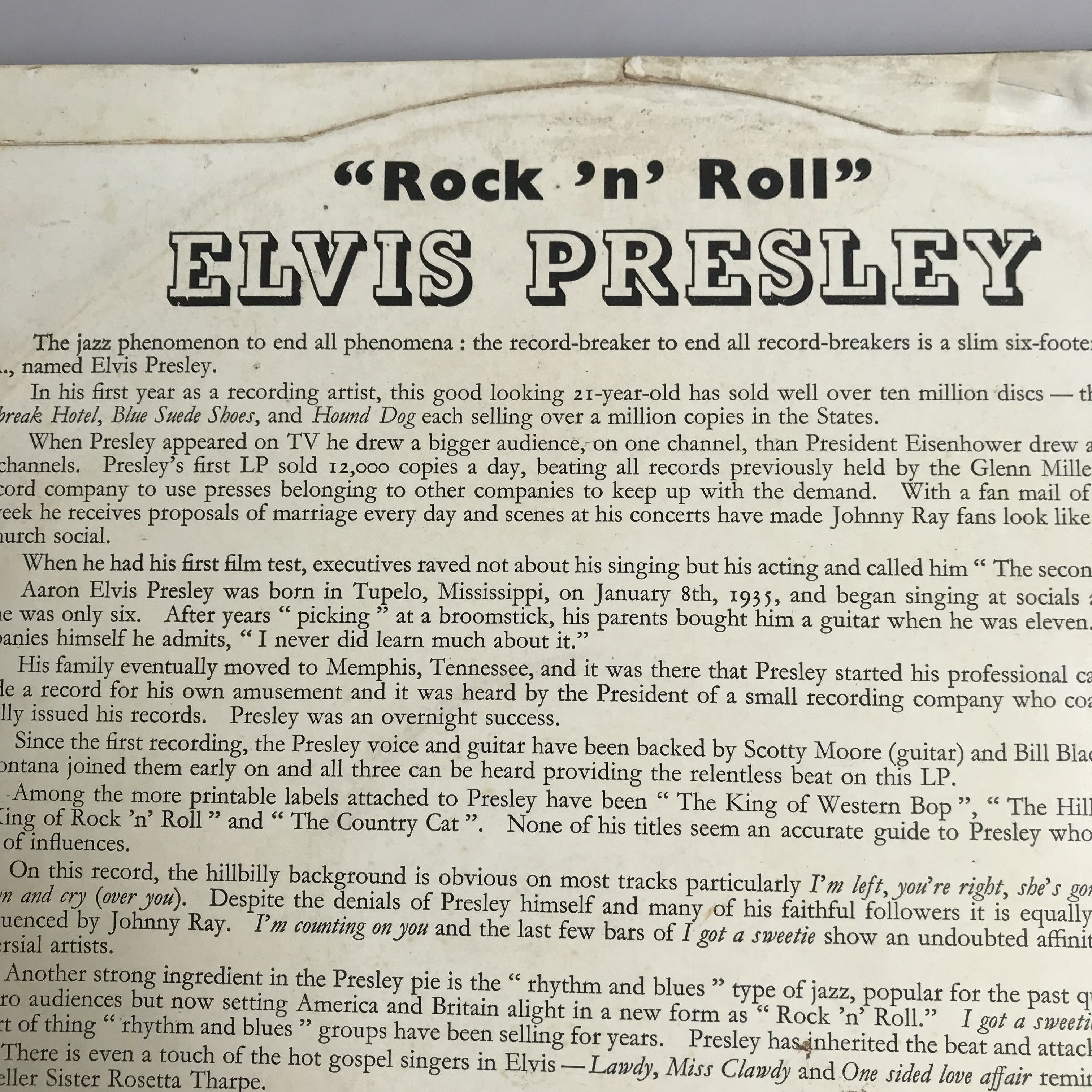 Vintage ELVIS PRESLEY LP self titled First Album 1956 Rca mono vinyl Size ONE SIZE - 4 Thumbnail