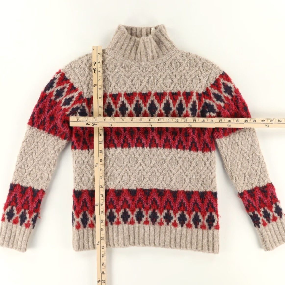 Faherty Faherty Frost Fair Isle Turtleneck Alpaca Solid Long Sleeve Sweater Women's XS Shirt Size XS / US 0-2 / IT 36-38 - 3 Thumbnail