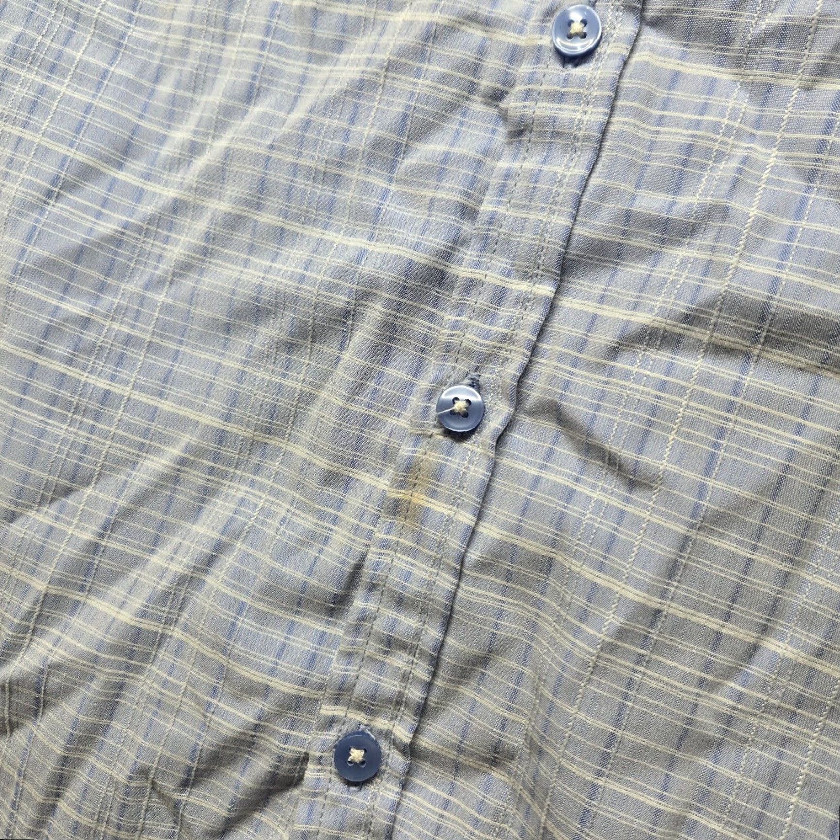 Vintage Bruno Shirt Blue Short Sleeve Button-Up Suede Microfiber Adult Men's L Regular Size 90s Casual Business Fold-Front Button-Front Collared Shirt Size US L / EU 52-54 / 3 - 6 Thumbnail