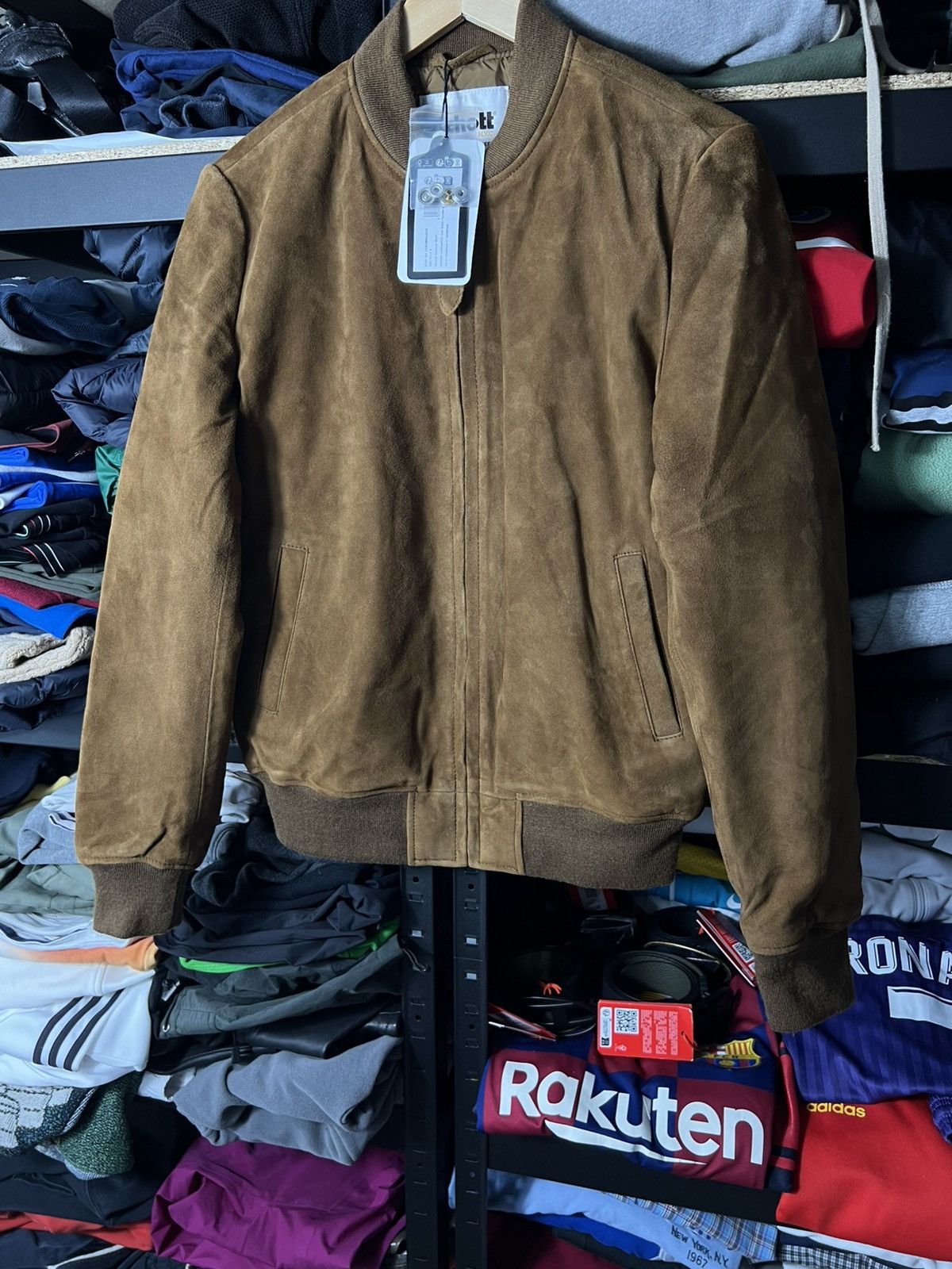 Schott Schott NYC Goat Suede Bomber Jacket Rust Brown Leather SizeS Size US S / EU 44-46 / 1 - 3 Thumbnail