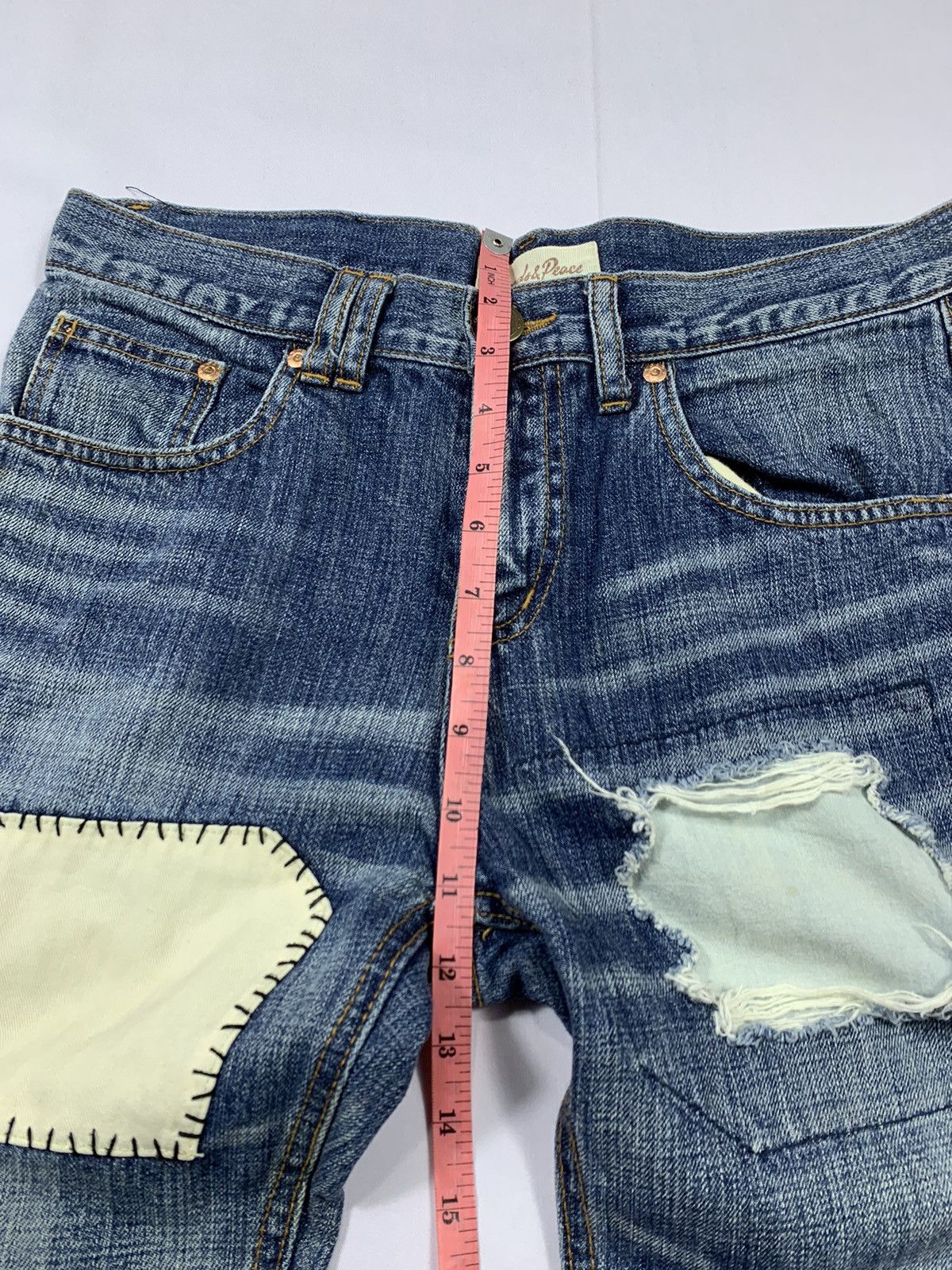 20471120 Sick Japan Distressed Patch Denim jeans Kurt Cobain Style Size US 29 - 10 Thumbnail