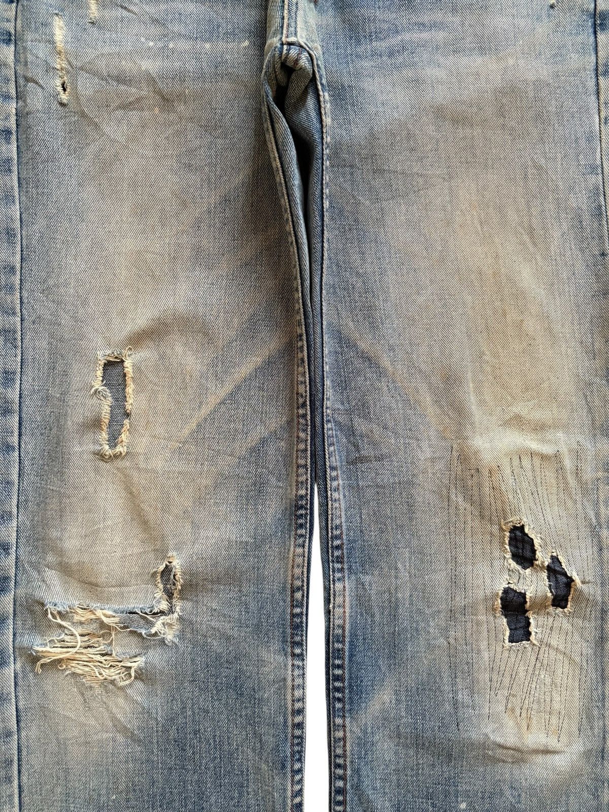 Japanese Brand × Kapital Vintage Nylaus Patches Mud Distressed Ripped Loose Jeans Size US 31 - 5 Thumbnail