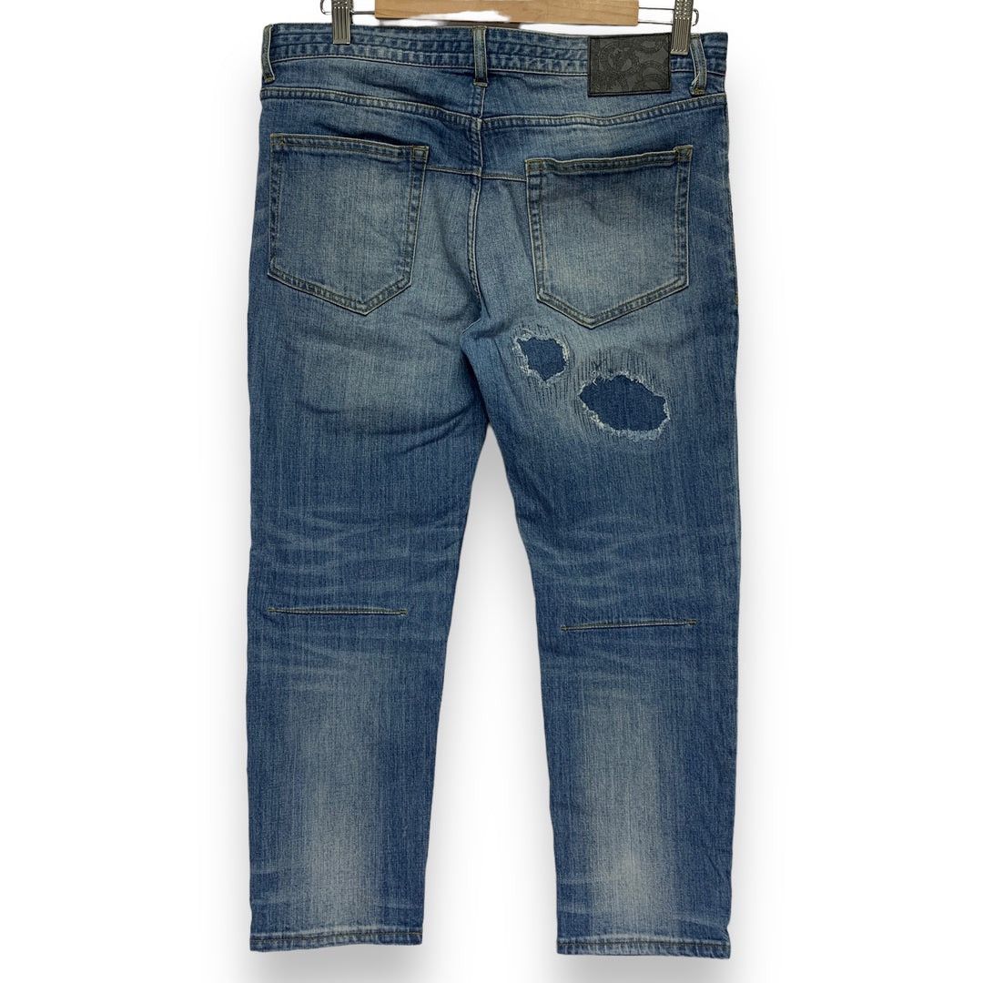 Number (N)ine NUMBER NINE NANO UNIVERSE CROPPED DISTRESSED DENIM JEANS Size US 33 - 2 Thumbnail