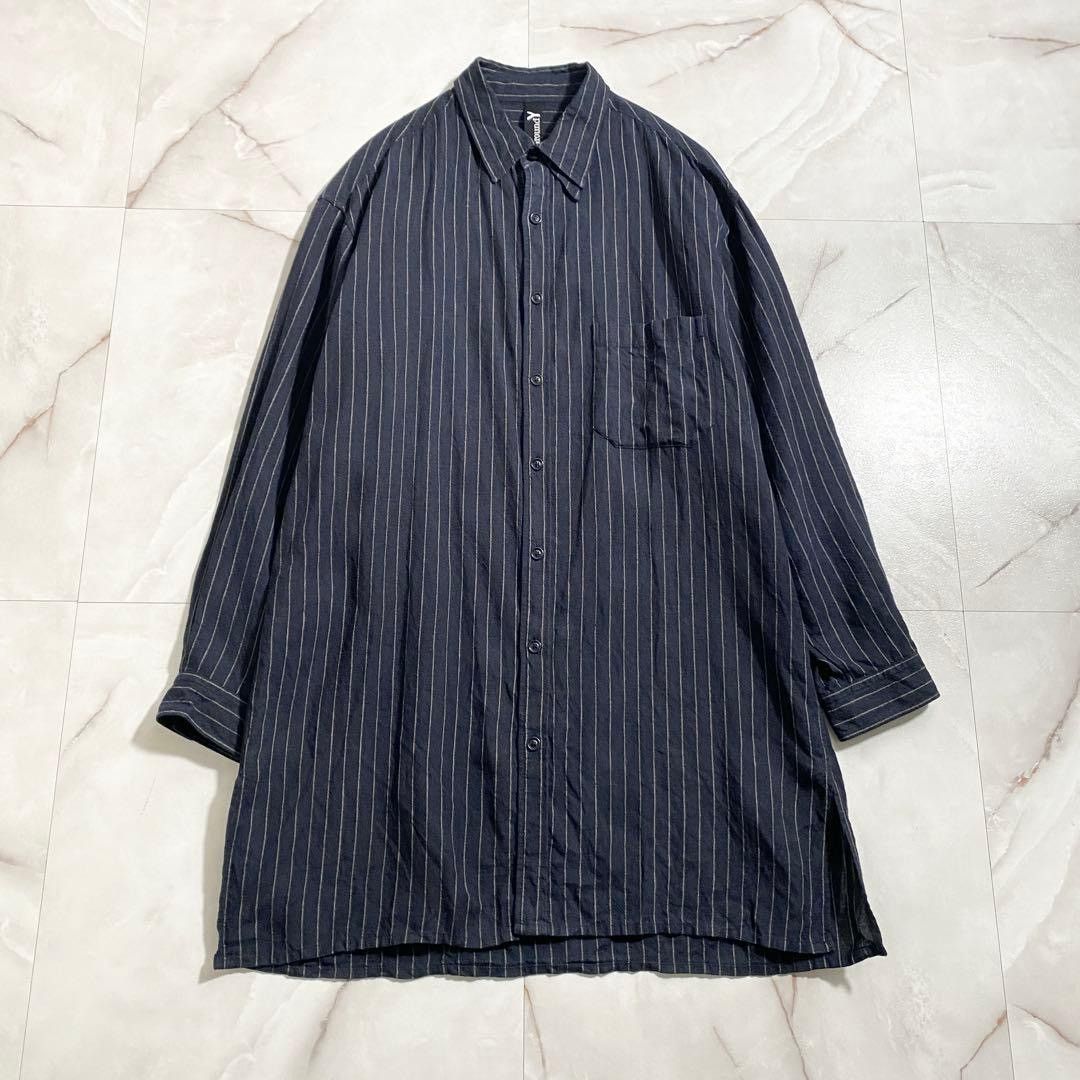 Ground Y SS25 Shirt Striped Long Shirt Double Collar Size US L / EU 52-54 / 3 - 1 Thumbnail