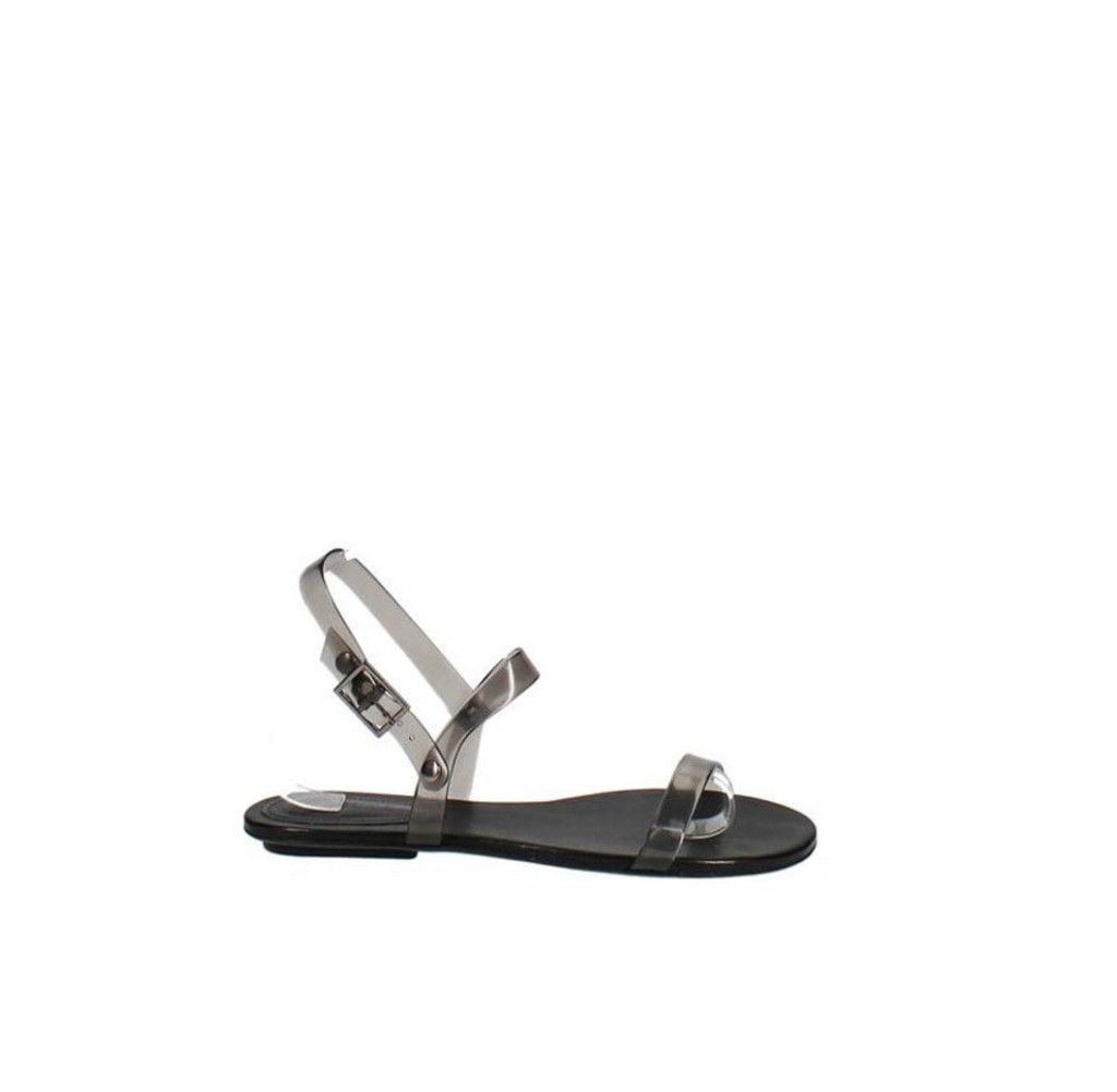 SCHUTZ Schutz Kalimy Black Clear PVC Smoked Flat Sandals Size 6.5B Size US 6 / IT 36 - 2 Thumbnail